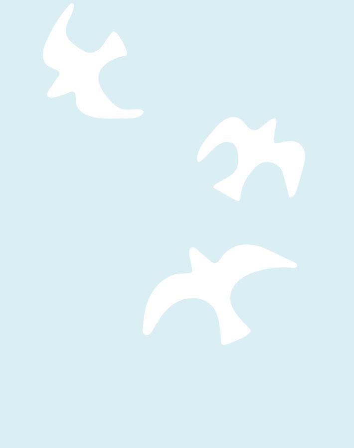 Gulls Wallpaper by Tea Collection - Pale Blue Coastal Design for Nursery, Bedroom & Bathroom Decor