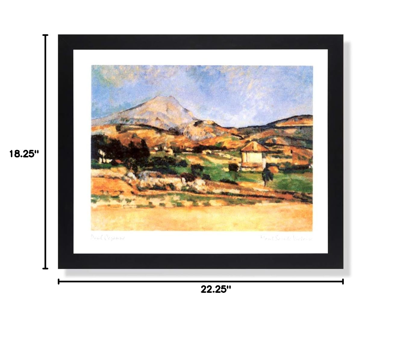 French Tuscan Landscape Wall Art - Black Framed Canvas Print - Perfect for Living Room, Bedroom & Office Decor