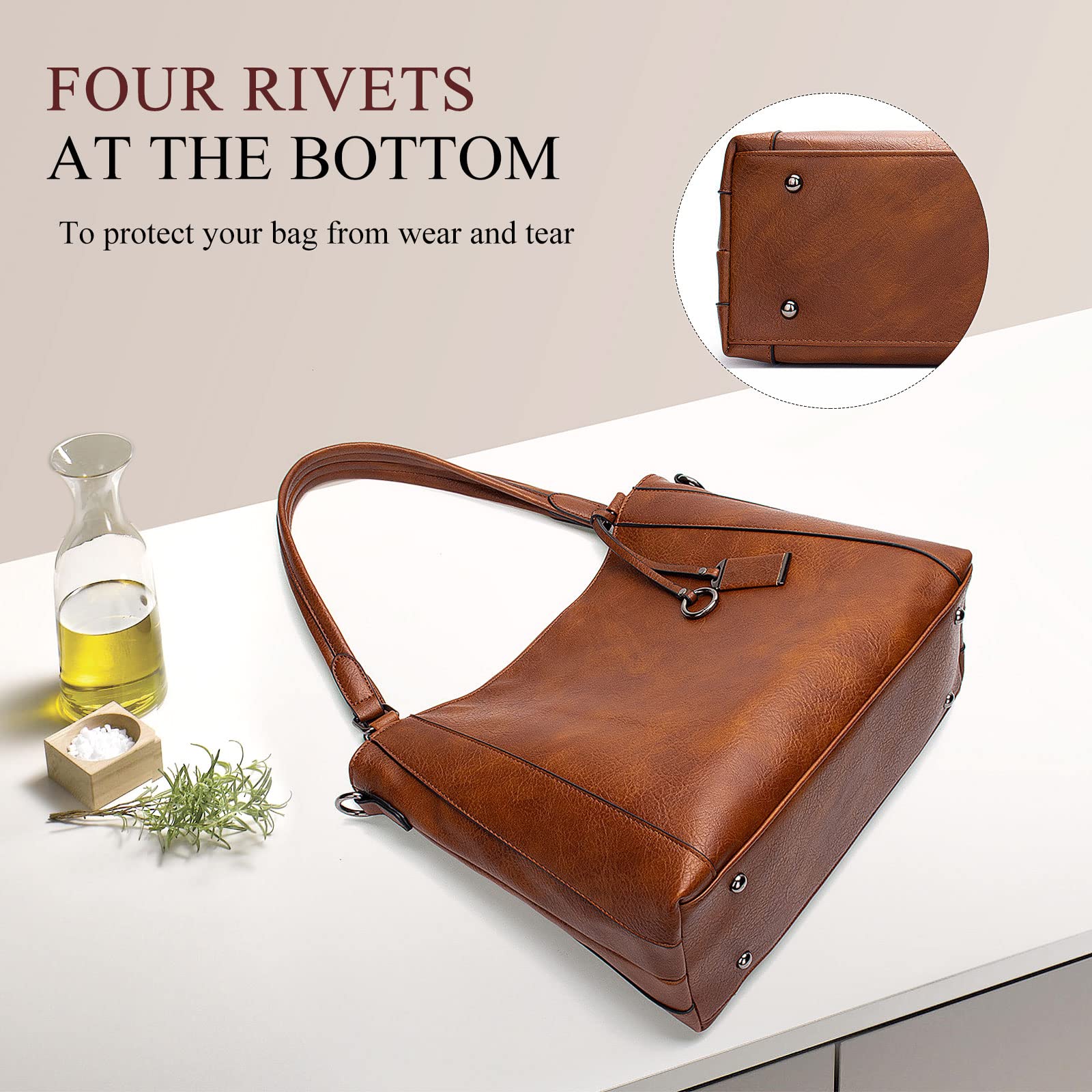 Stylish Large Leather Tote Bag for Women - Crossbody Hobo Shoulder Bag with Matching Purse Set | Perfect for Work, Travel & Everyday Use