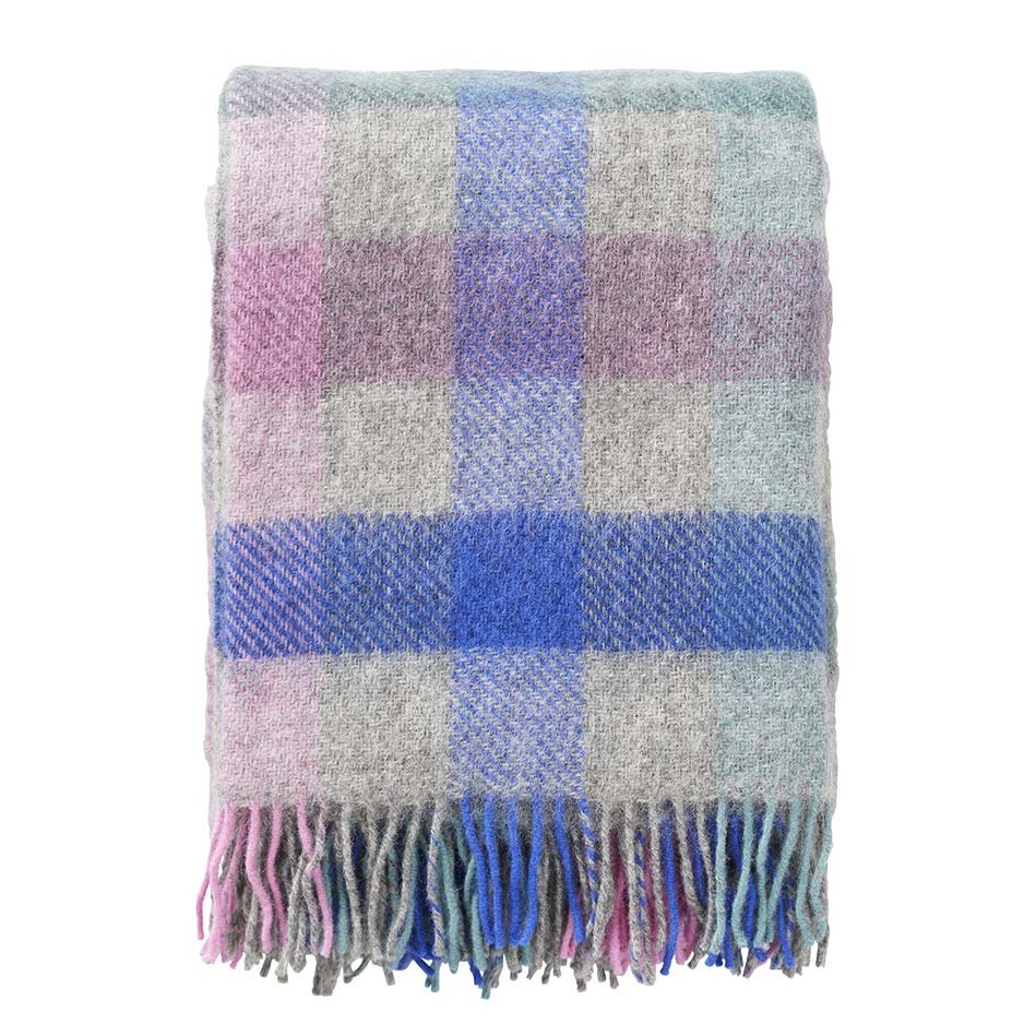 KLIPPAN Gotland Wool Multi Throw Blanket - Soft Pastel Colors for Cozy Home Decor | Perfect for Sofa, Bed & Winter Warmth