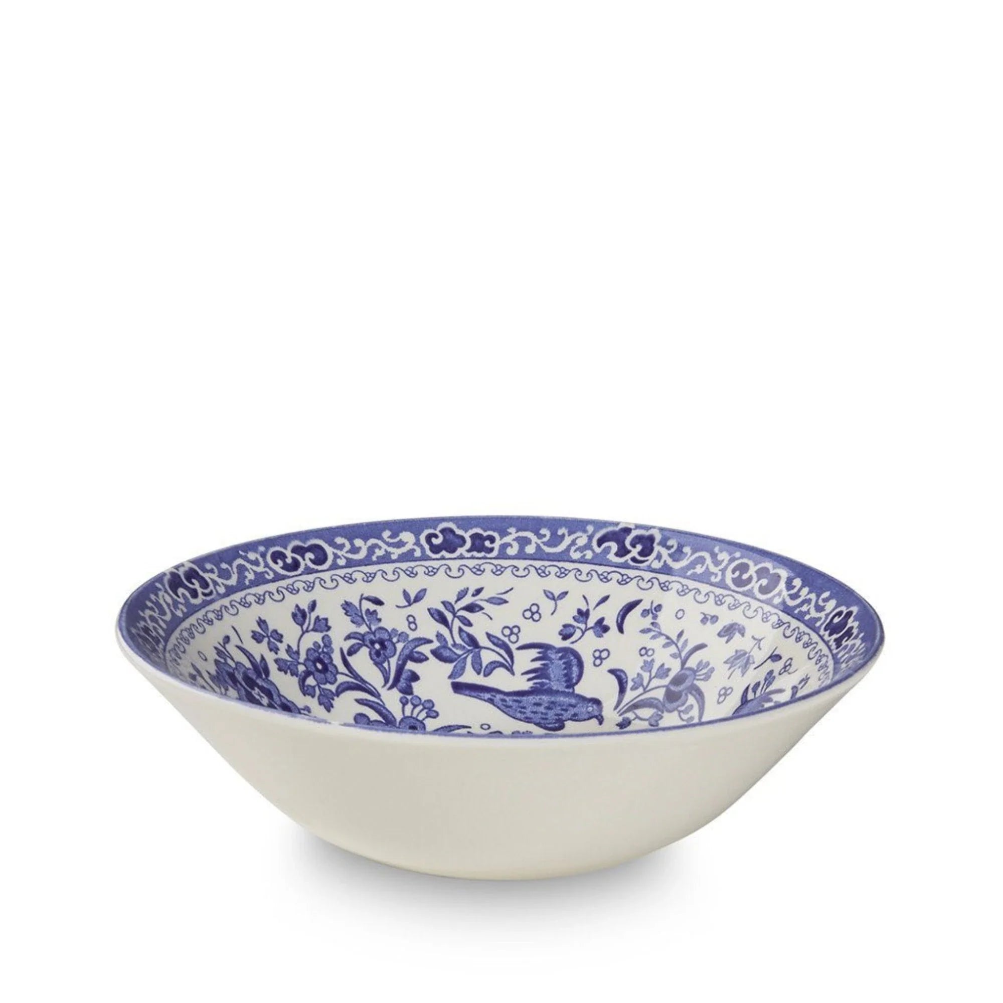 Royal Blue Peacock Design Ceramic Cereal Bowl - Elegant Breakfast & Snack Dish for Home, Office, or Gifts