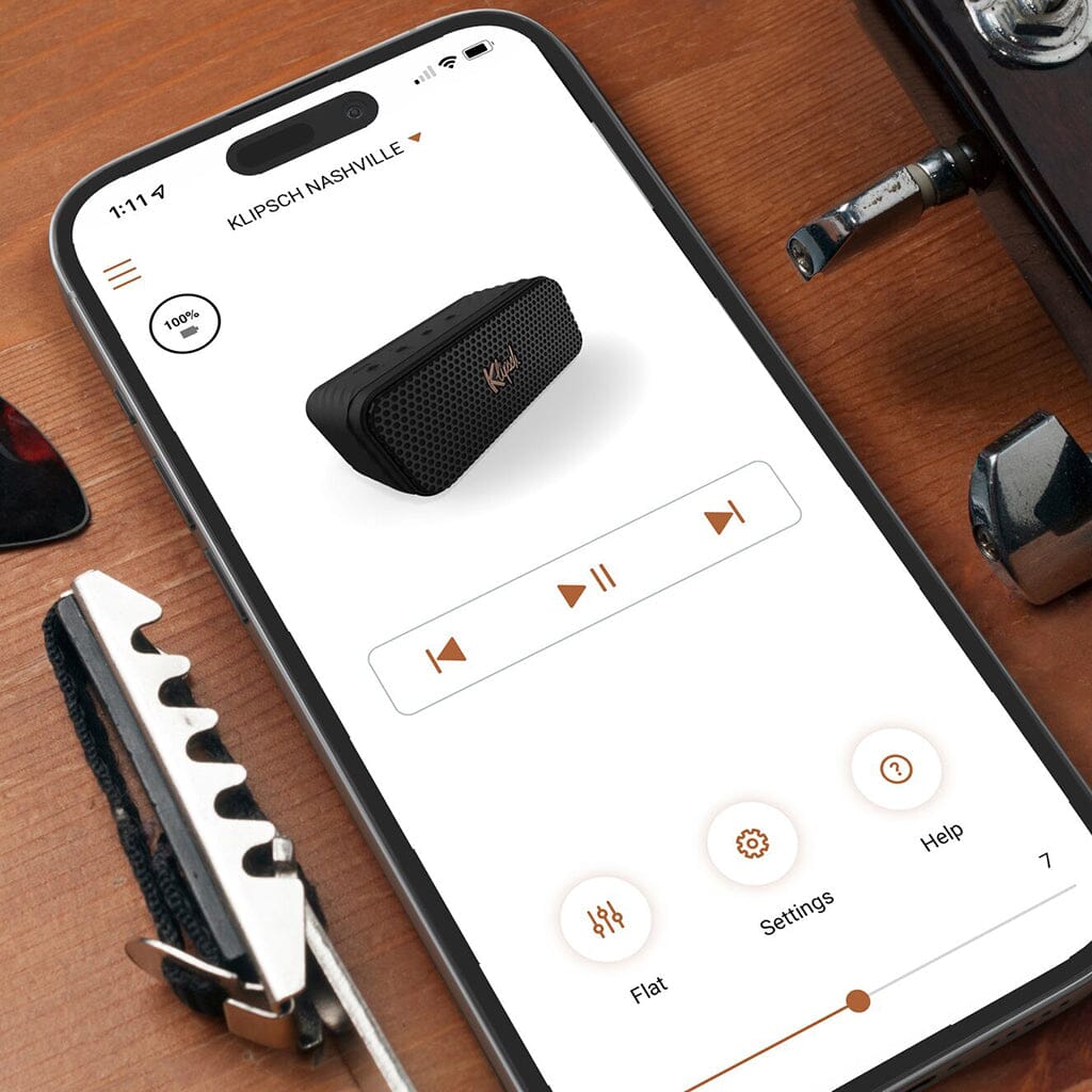 Klipsch Nashville Portable Bluetooth Speaker - Wireless Speaker with Rich Bass, IPX4 Waterproof, 10-Hour Battery - Perfect for Outdoor, Travel, and Home Use