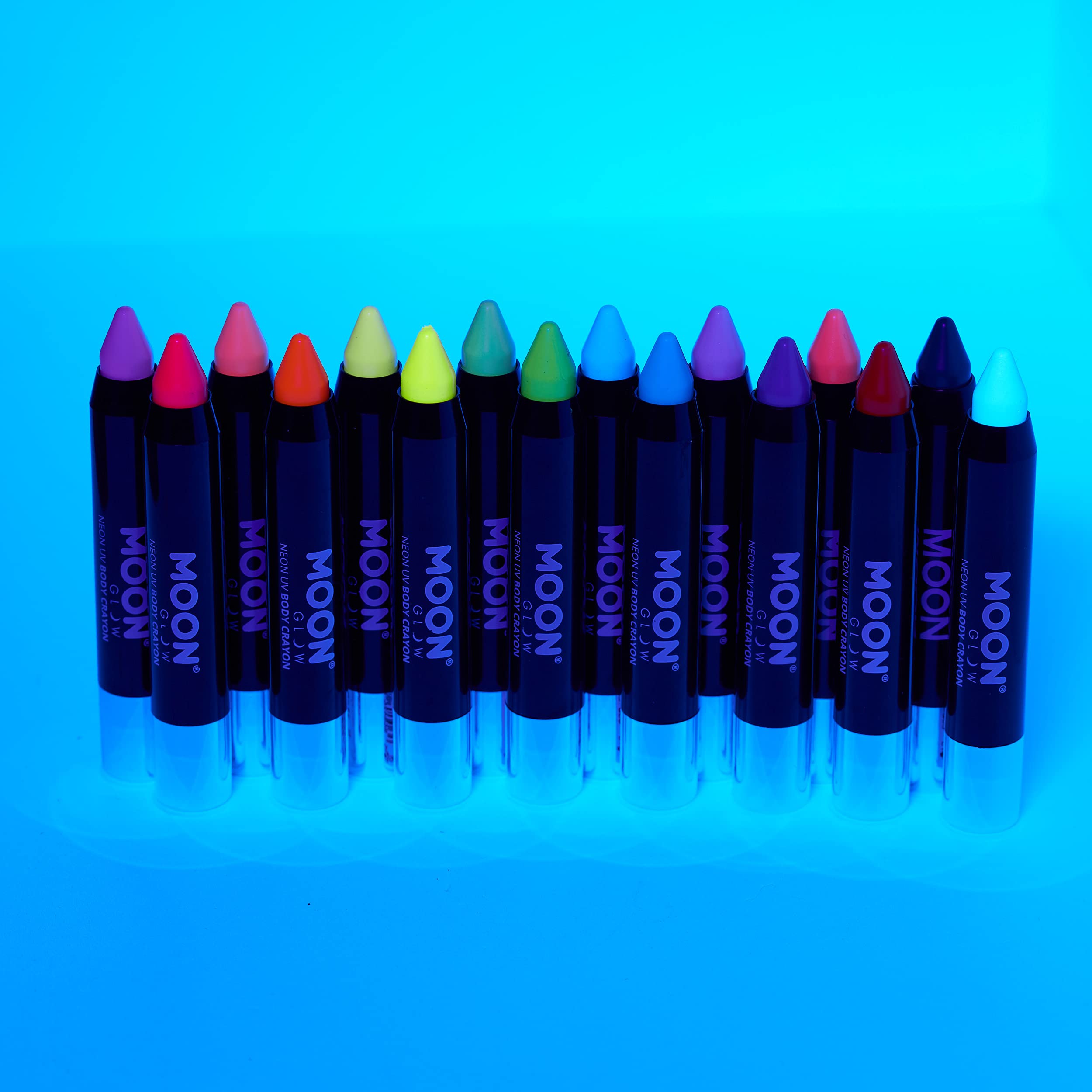 Pastel Green Moon Glow Neon UV Paint Stick - Face & Body Crayon for Festival, Rave & Glow Parties - Glow in The Dark Makeup for Kids & Adults