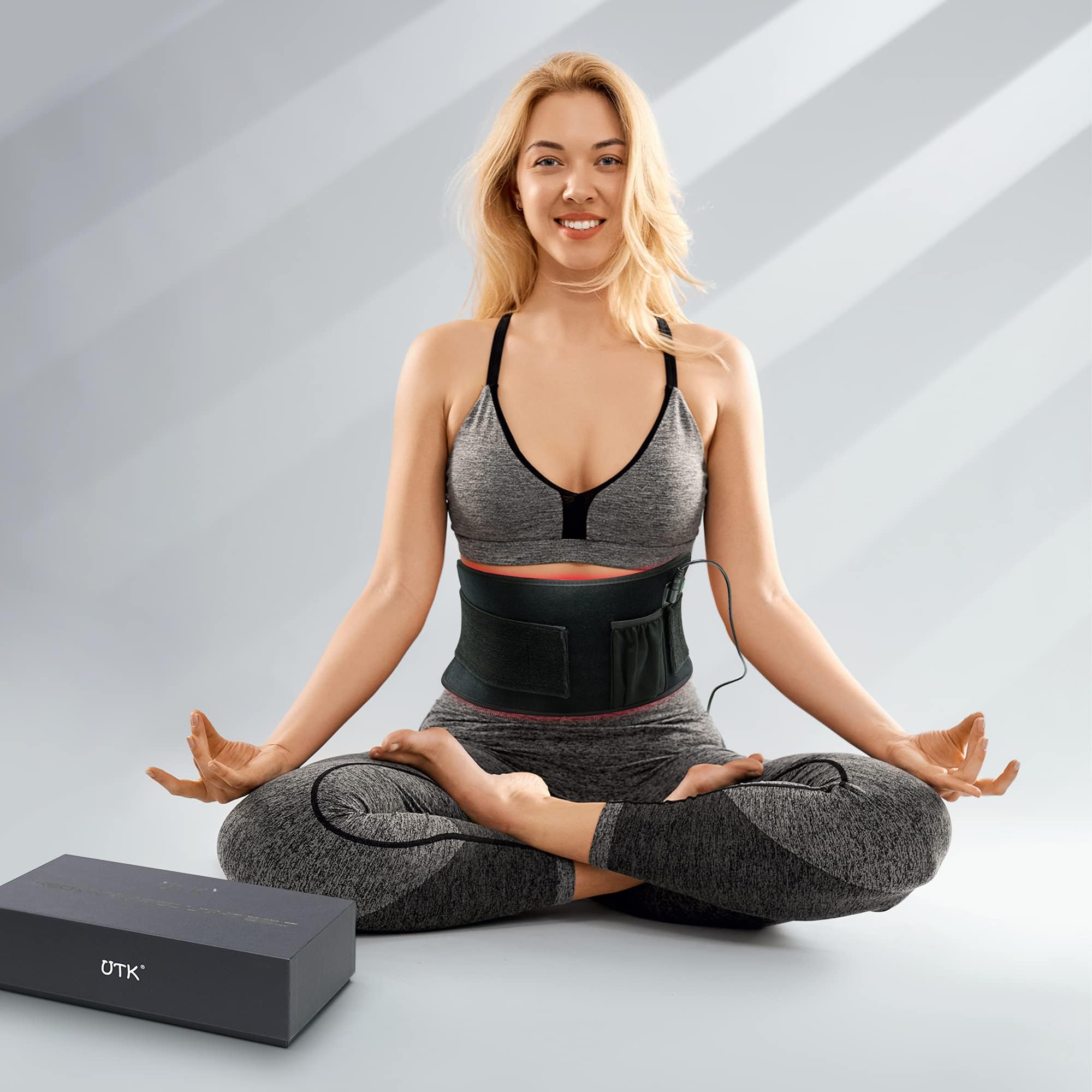 UTK Red Light Therapy Pad for Body Pain Relief - 660nm & 850nm LED Deep Therapy Belt with Timer, Wearable Wrap for Back & Shoulder Pain | Home Use, Muscle Recovery, Joint Pain Relief