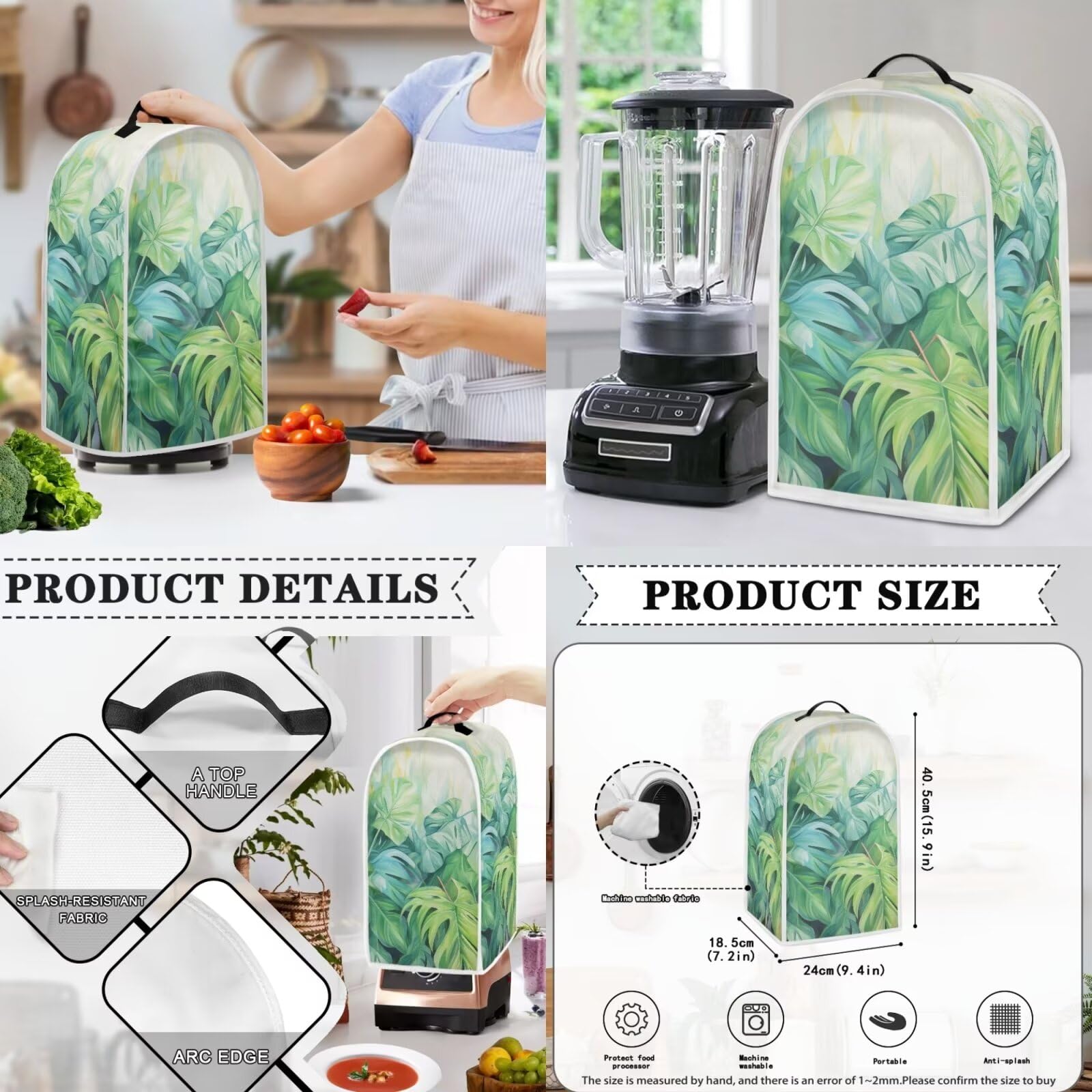 Palm Tree Dust Cover for Kitchen Appliances - Washable & Dustproof Blender, Toaster, Bread Maker Protector | Perfect for Countertop Organization & Small Appliance Protection