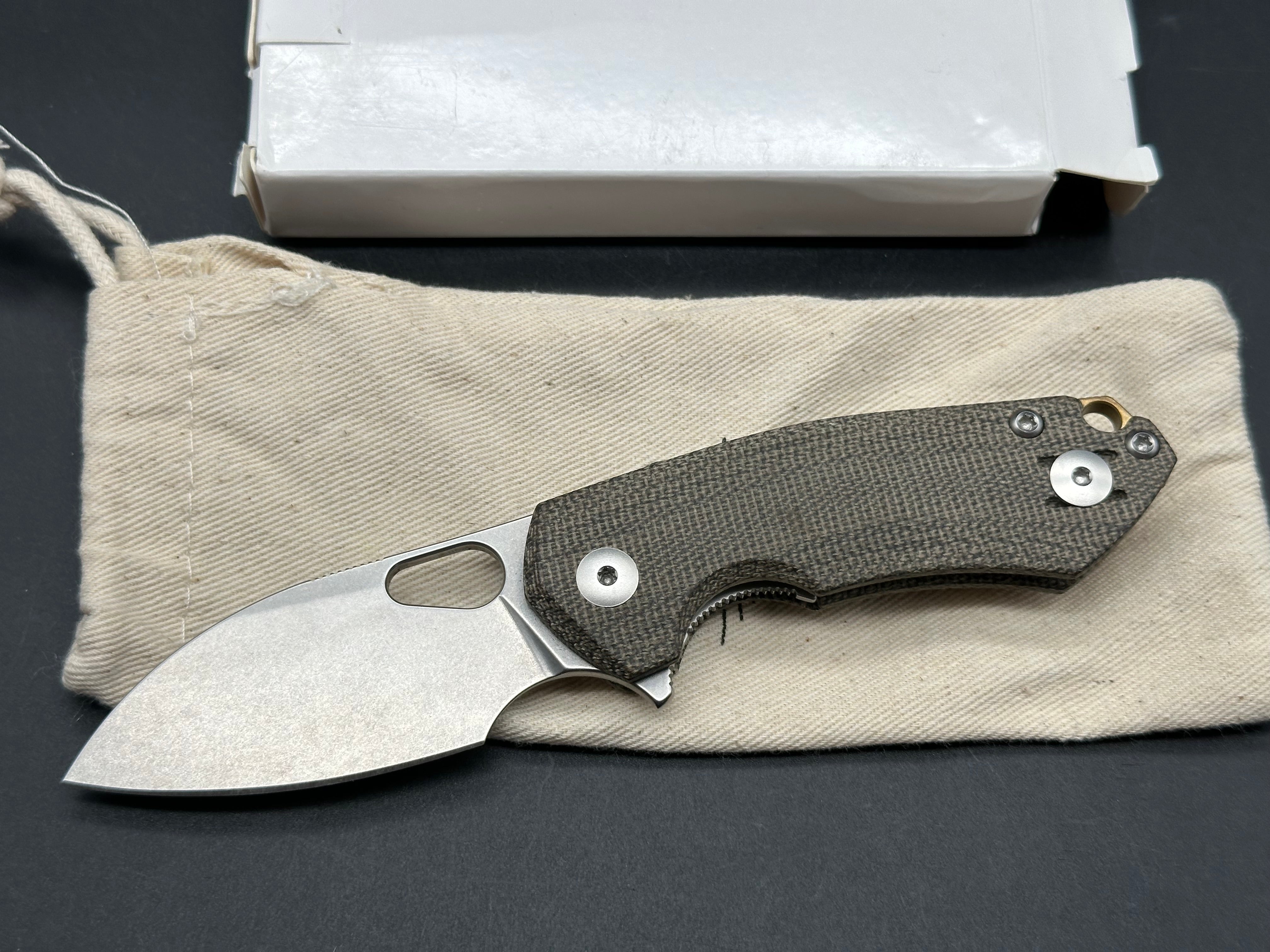 Giantmouse ACE RIV Folding Knife - Micarta Handle, MagnaCut Steel Blade - EDC, Outdoor, Camping, Survival Gear