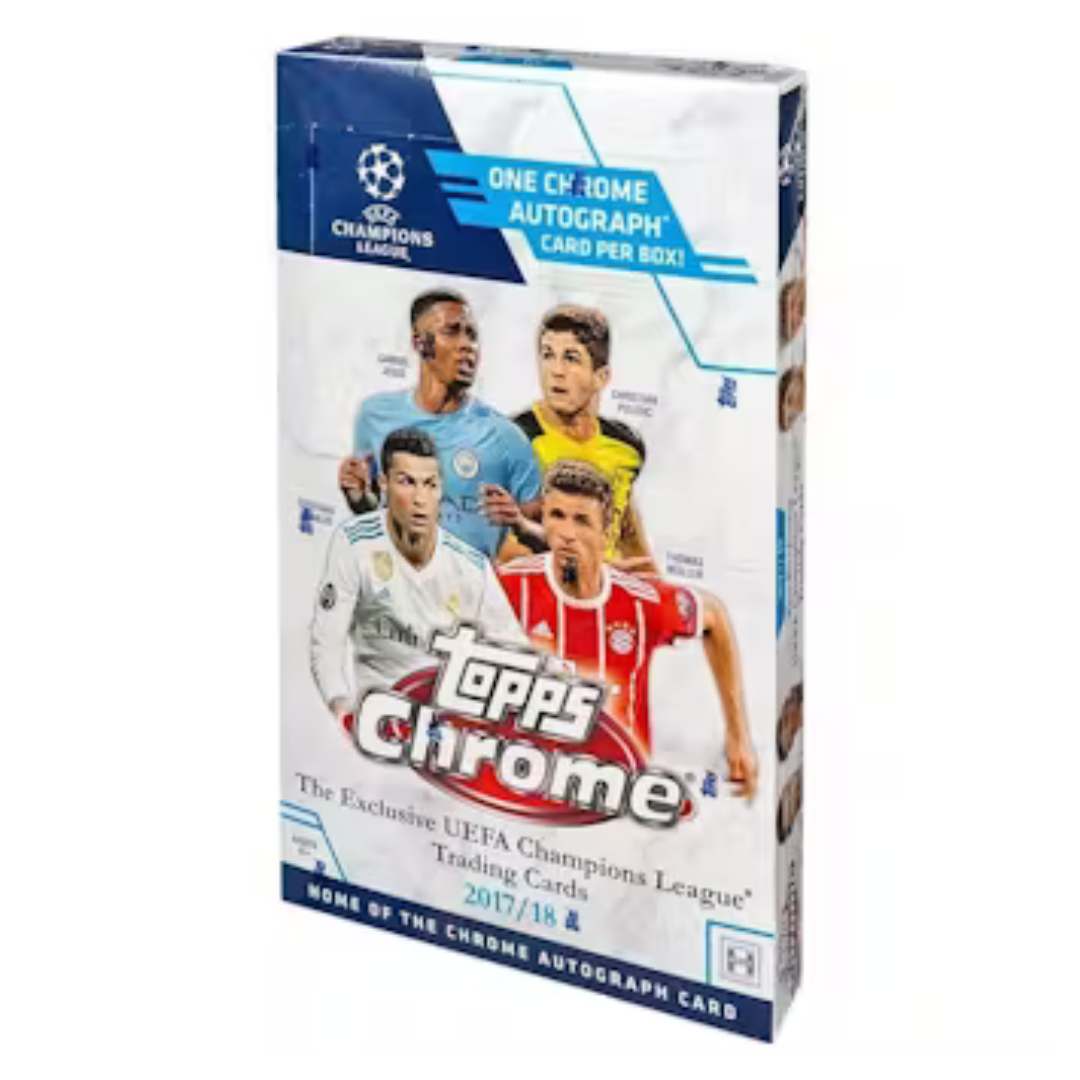 2017-2018 Topps Chrome UEFA Champions League Soccer Hobby Box - Collectible Trading Cards for Soccer Fans & Sports Memorabilia Collectors - Perfect for Gifts, Investments, and Fantasy League Enthusiasts