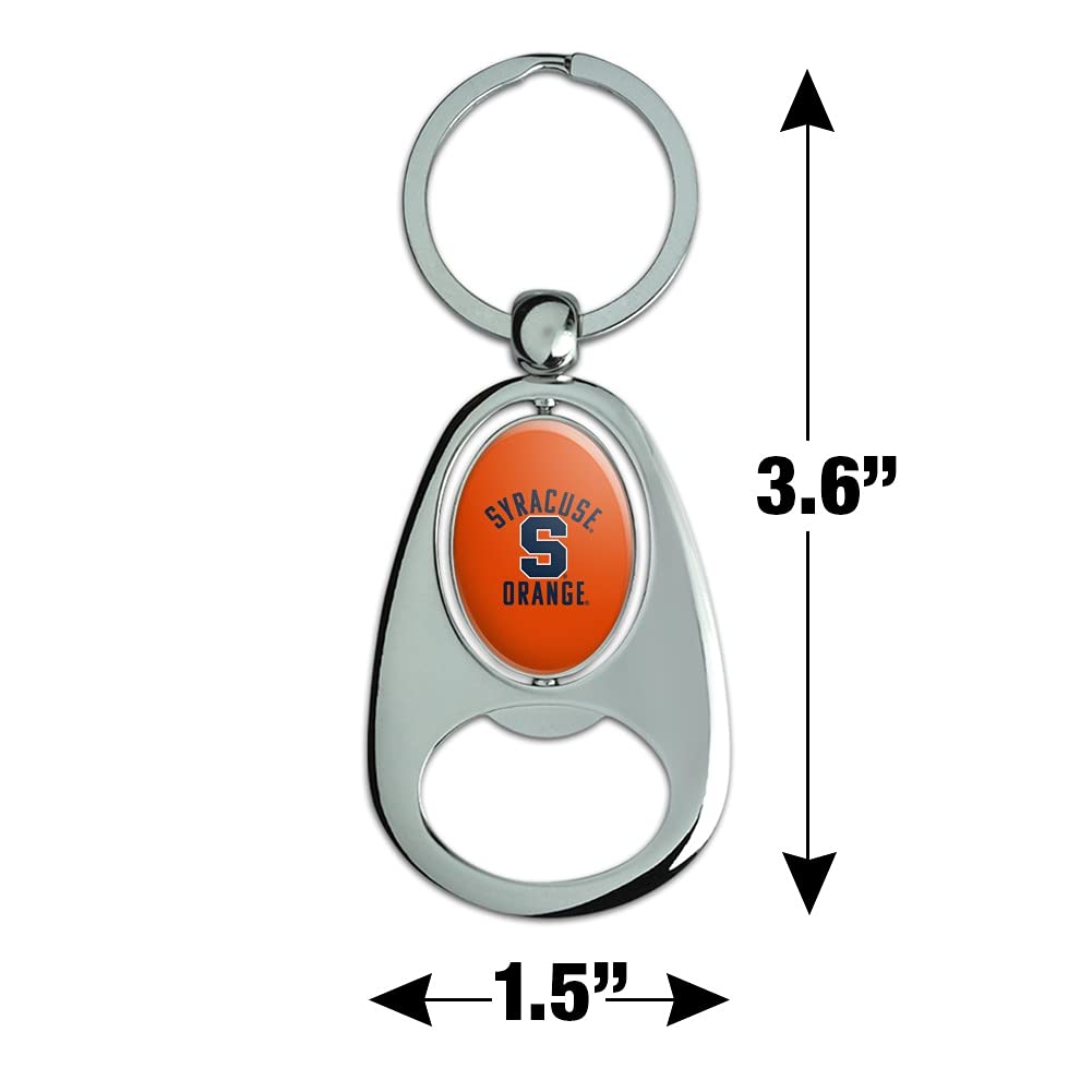 Syracuse University Orange Keychain - Chrome Metal Spinning Oval Bottle Opener - Perfect for Alumni Gifts, Game Day Accessories & College Memorabilia