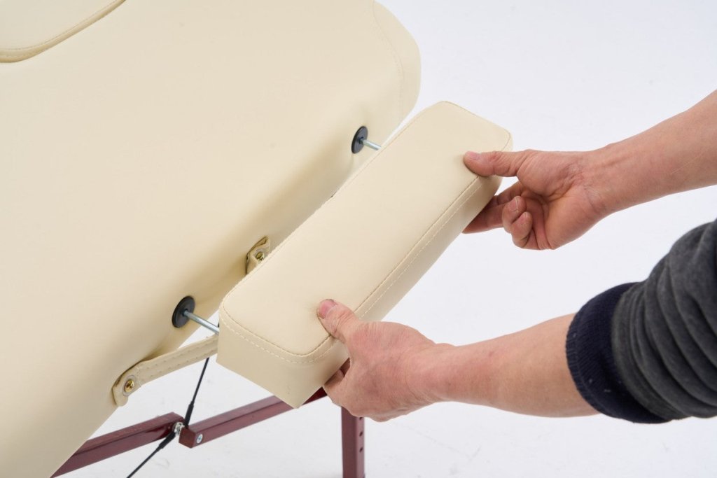 4-Section Thick Wooden Portable Massage Table - Greenlife Master (Cream/Black) MTW131 - Perfect for Home Spa, Professional Massage Therapy & Relaxation Sessions