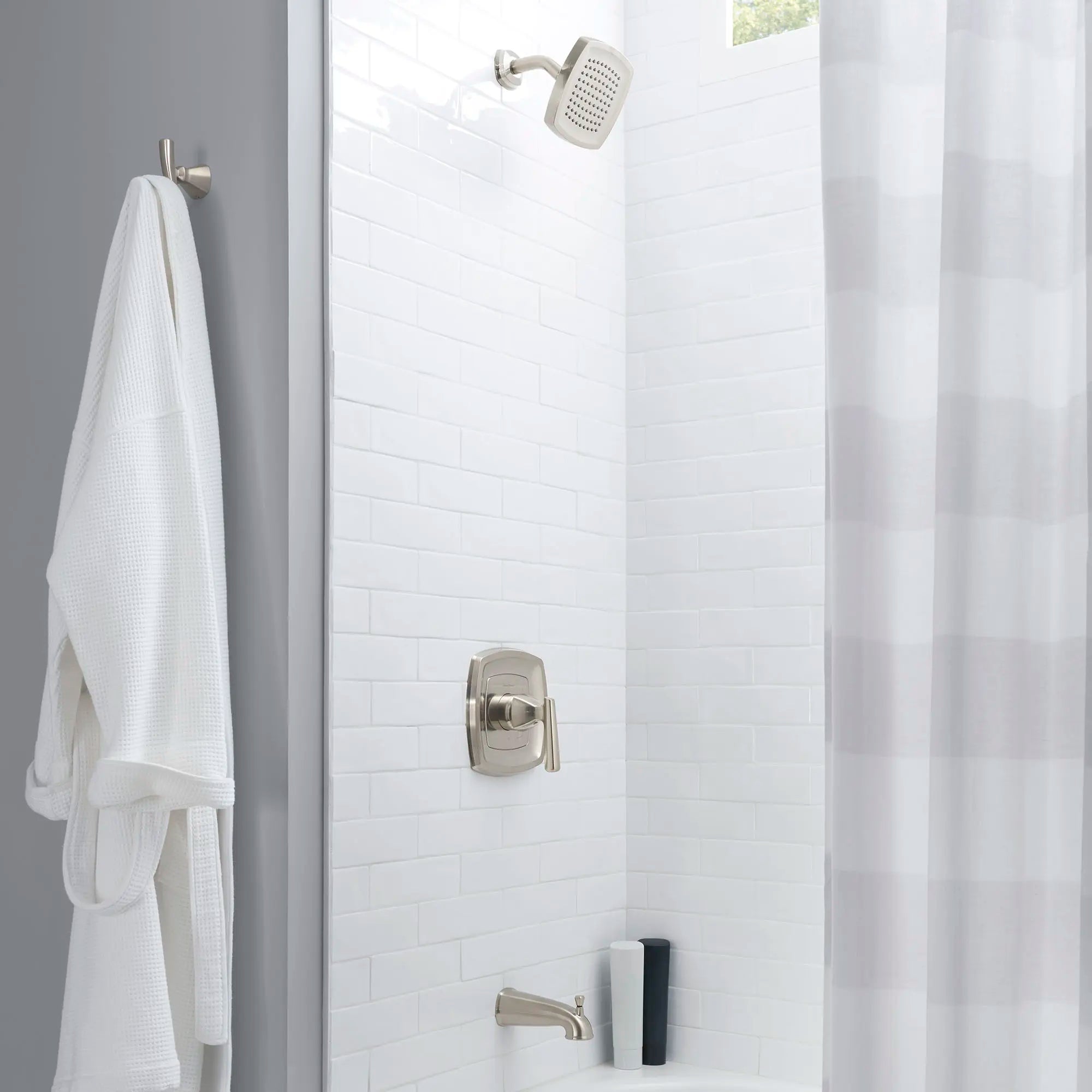 Edgemere® 2.5 GPM Tub and Shower Trim Kit with Showerhead - Double Ceramic Pressure Balance Cartridge & Lever Handle - Perfect for Bathroom Renovation and Modern Home Upgrade