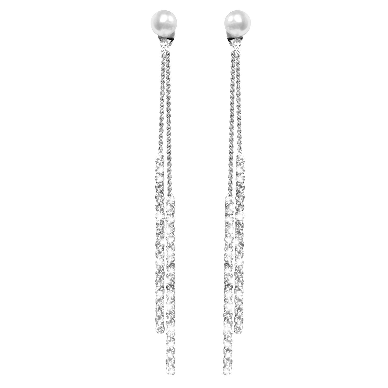 Hypoallergenic Sterling Silver Bling Drop Dangle Earrings for Women & Girls - Nickel-Free Fashion Jewelry for Parties, Weddings & Everyday Wear