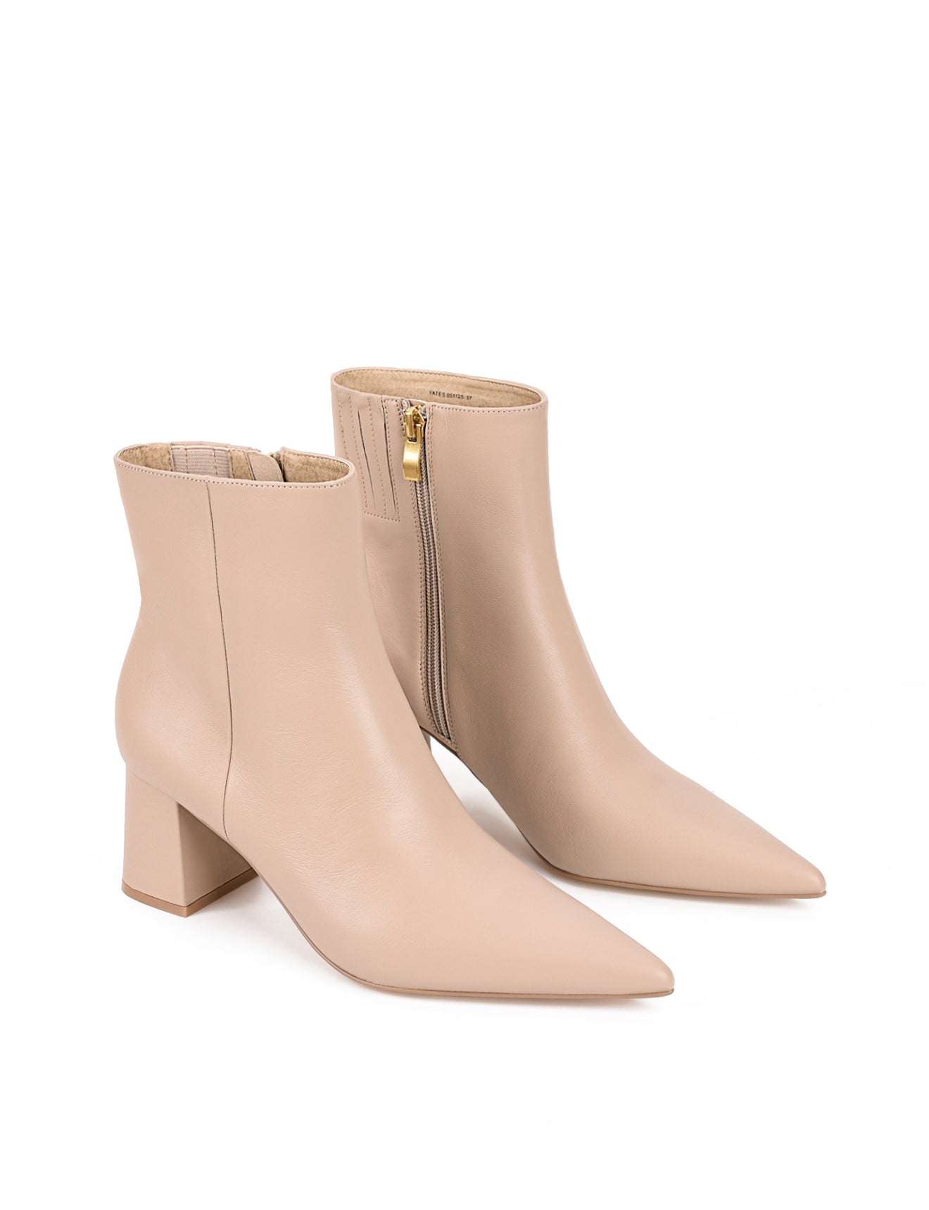 Yates Women's Ankle Boots - Nude Leather Mid-Calf Booties for Fall & Winter | Comfortable Casual & Office Wear