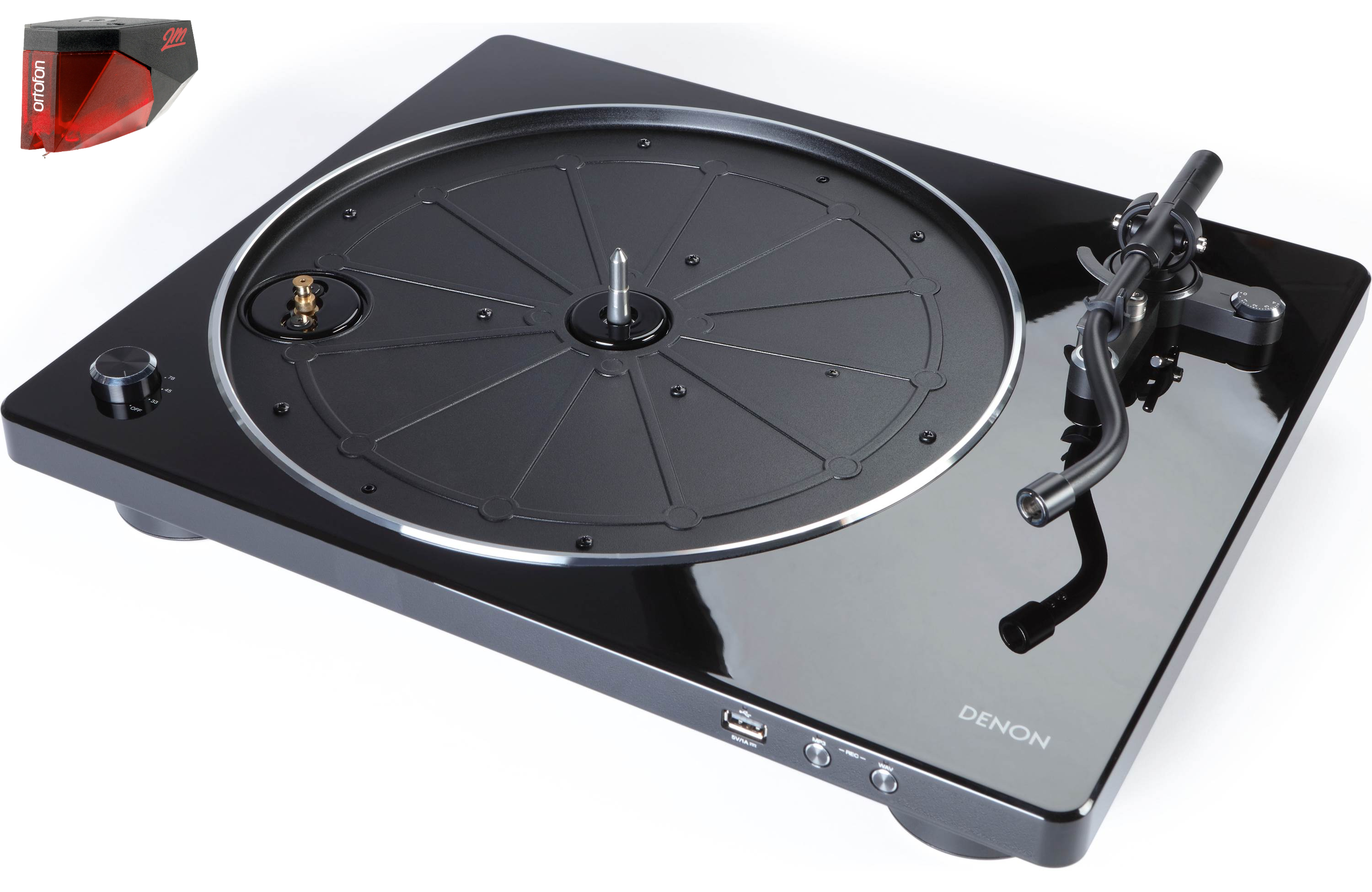 Denon DP-450USB Professional USB Turntable with Ortofon 2M Red Cartridge - Hi-Fi Vinyl Record Player for Home Audio & DJ Setup - Perfect for Music Lovers & Audiophiles
