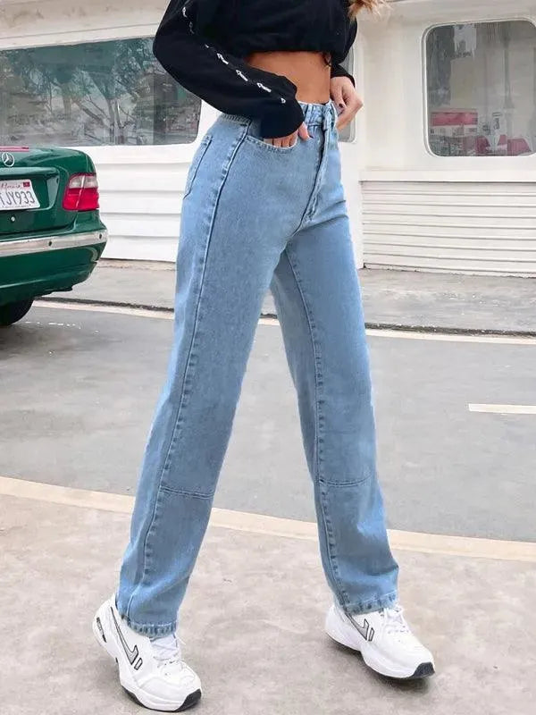 Best Women's High Waist Straight Leg Denim Jeans - Comfortable & Stylish for Casual Wear, Office, and Everyday Outfits