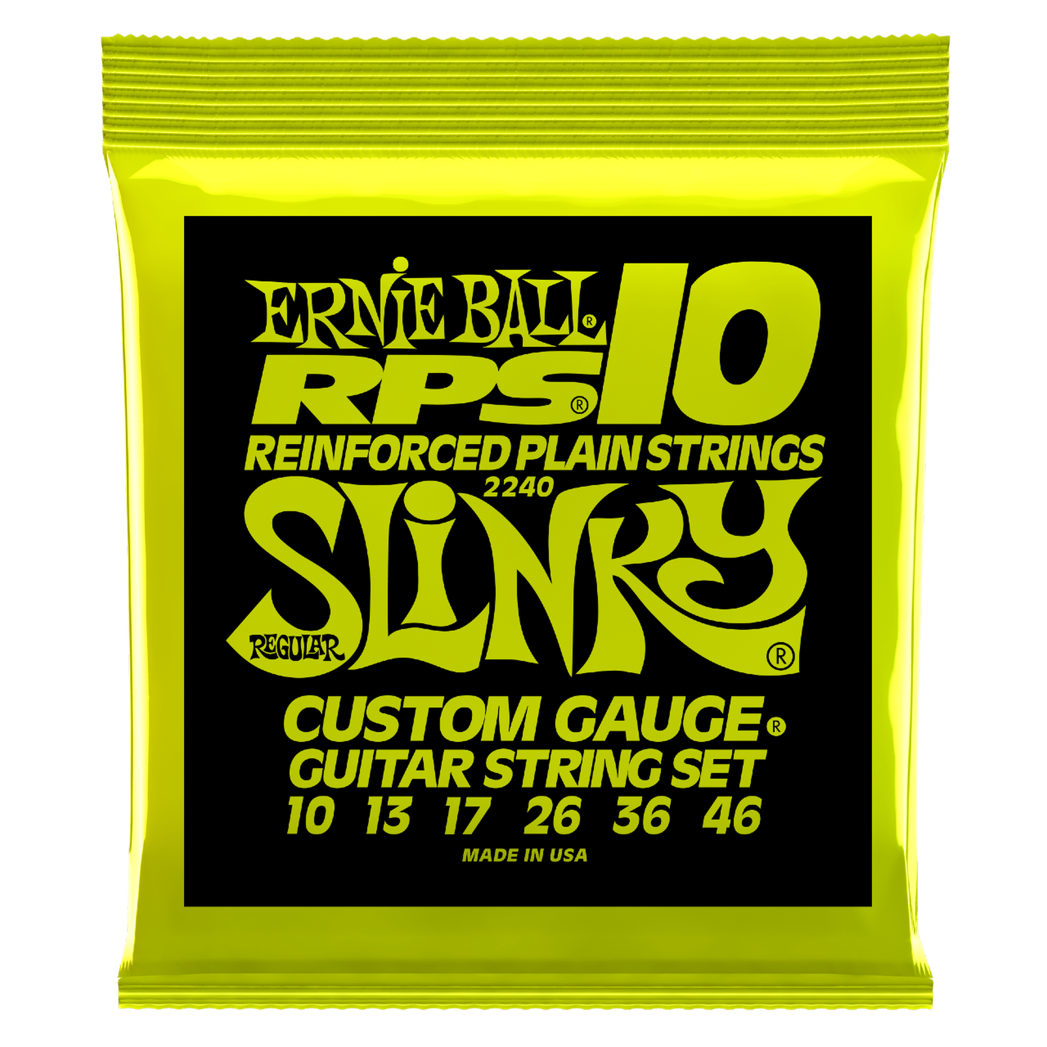 Ernie Ball RPS Regular Slinky Electric Guitar Strings 10-46 Gauge | High-Quality Nickel Plated Steel for Smooth Playability & Bright Tone | Perfect for Rock, Blues & Studio Recording