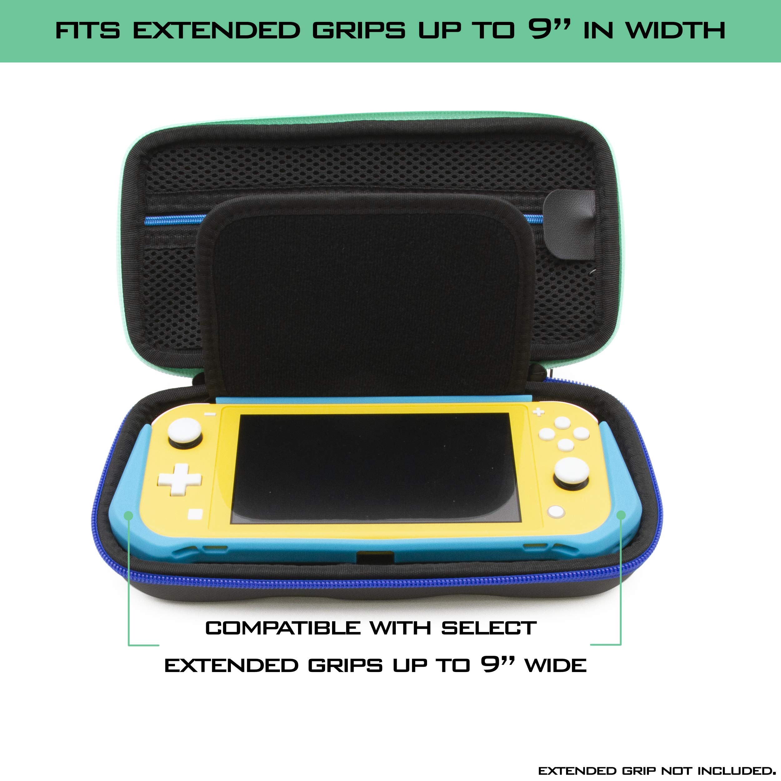 Premium Hard Shell Travel Case for Nintendo Switch Lite - Protective Carrying Case with 8 Game Slots, Non-Scratch Screen Divider & Accessory Storage | Durable Protection with Comfortable Handle for Gaming On-The-Go, Commuting & Travel Accessories