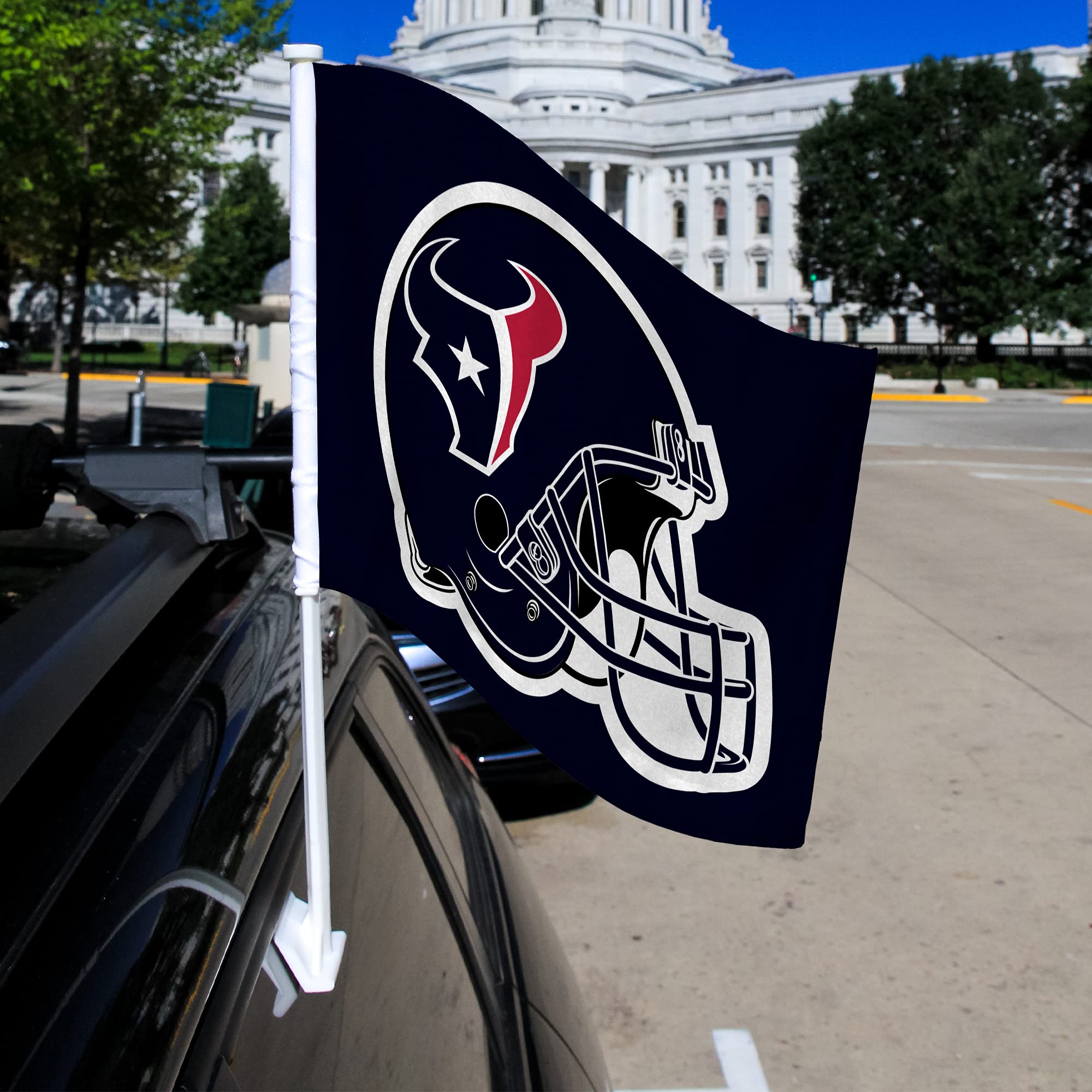 NFL Car Flag Double Sided - Officially Licensed Team Logo - Durable Polyester Car Accessory for Game Day Tailgating & Road Trips