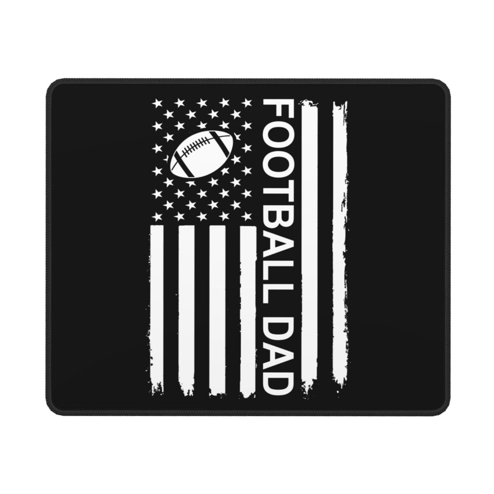 SIYTUAU Football Dad USA Flag Mouse Pad - Waterproof Non-Slip Rubber Desk Mat for Laptop & Office (10x12 inches) - Perfect for Gaming, Work & Patriotic Home Decor