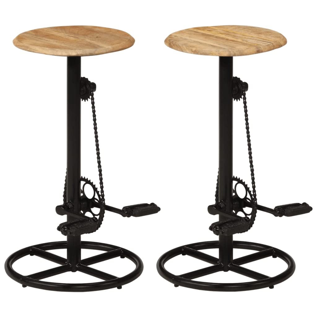 Premium SKM Bar Stools Set of 2 - Solid Mango Wood Counter Height Chairs (Model 6413) - Perfect for Kitchen Islands, Breakfast Bars & Home Bars