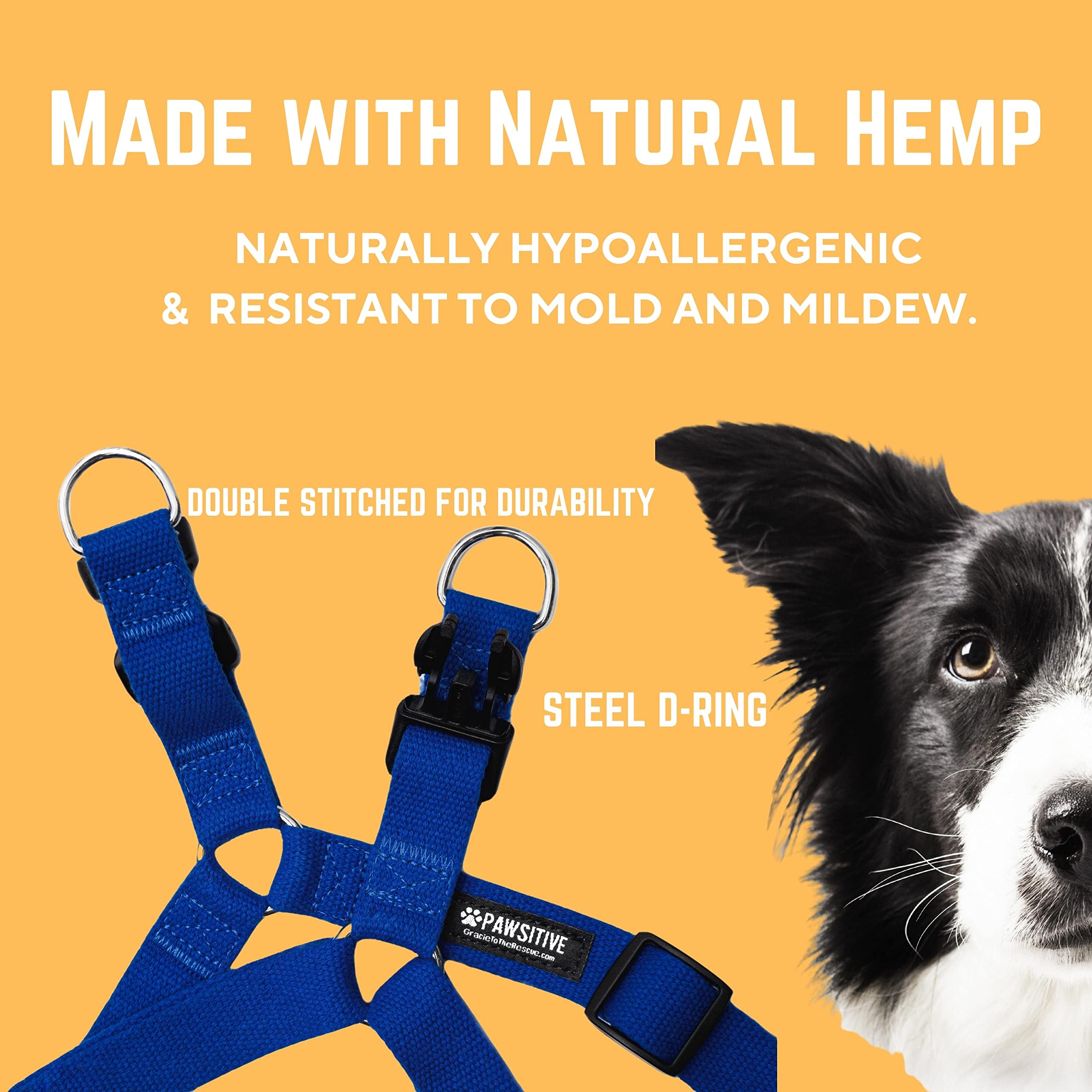 Pawsitive Hemp Dog Harness - Step-in Style, Soft & Hypoallergenic Pet Vest for Small, Medium & Large Dogs | Adjustable & Comfortable | Large Purple | Perfect for Walking, Training & Outdoor Adventures