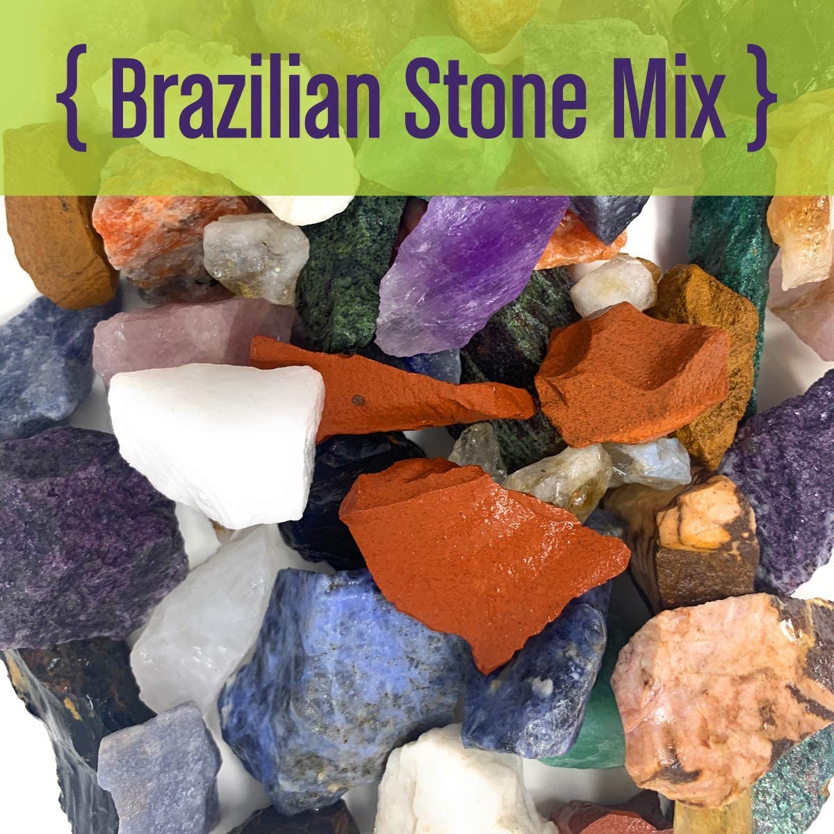 Premium Rock Tumbler Refill Kit - 3 Lbs. Mixed Gemstones from Asia, Brazil & Madagascar with 6 Batches of 4-Step Grit & Polish | Perfect for Jewelry Making, Lapidary & DIY Craft Projects