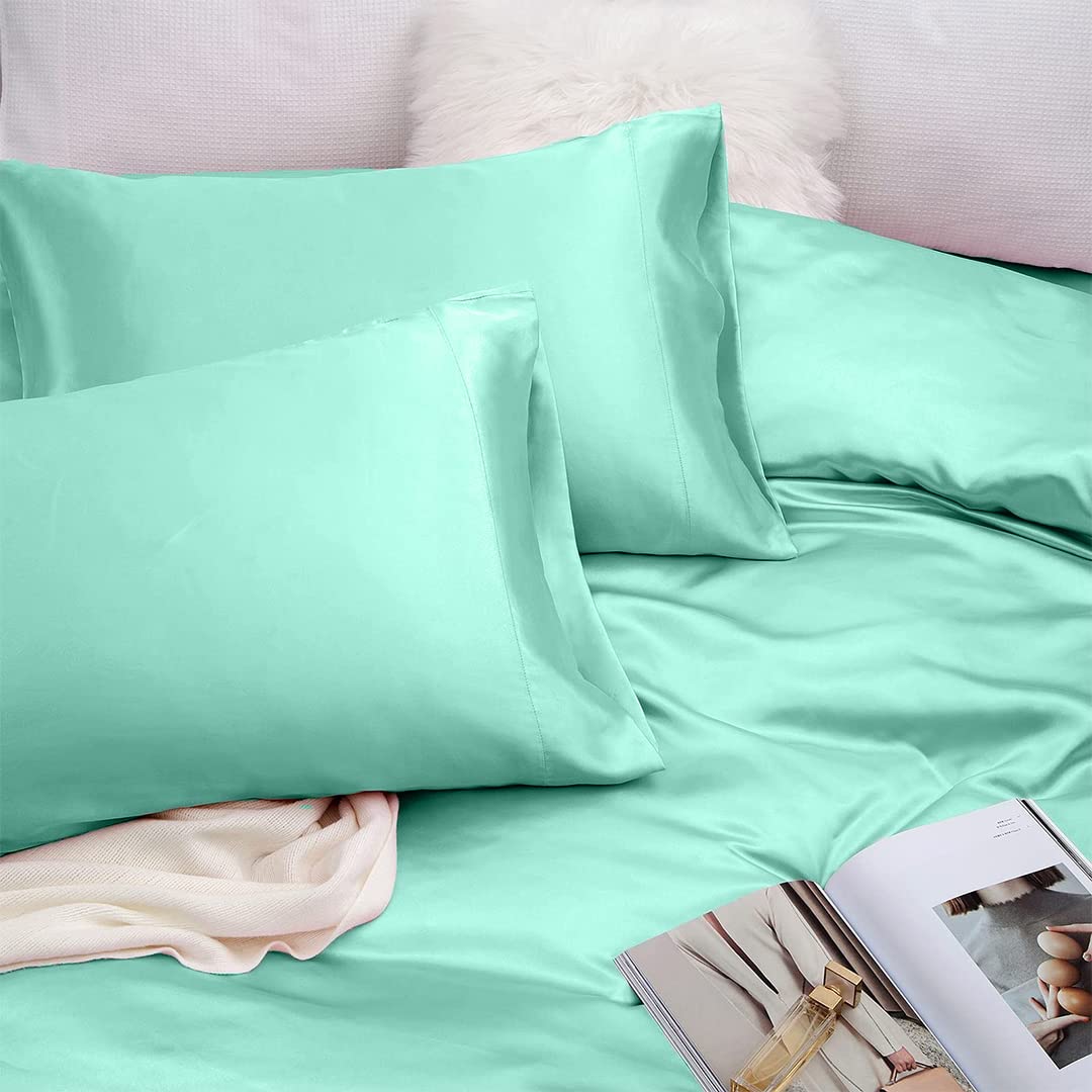 Luxury 6-Piece Silk Satin Bed Sheet Set - 19