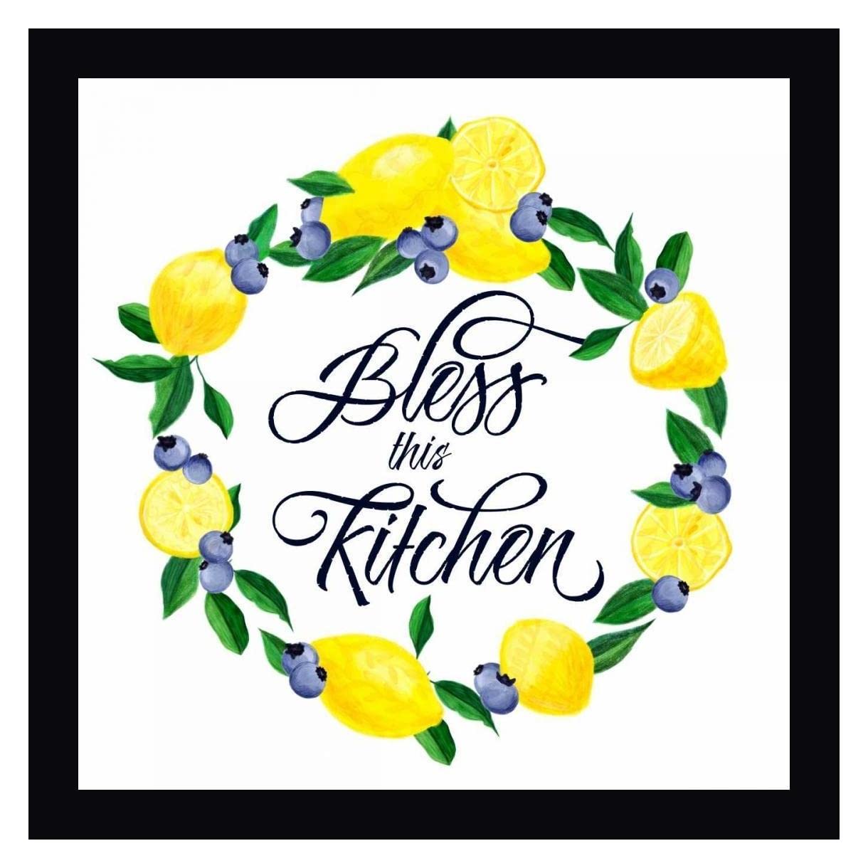 Lemon Blueberry Framed Canvas Art Print - 30