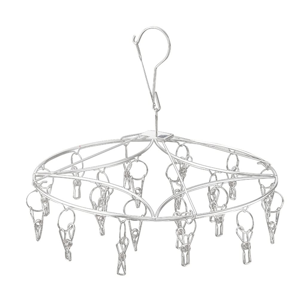 Stainless Steel Storage Rack Clip with 20 Pegs - Shoe Insoles & Sock Dryer, Clothes Hanger for Laundry Room Organization - Perfect for Dorm, Closet & Bathroom Storage Solutions