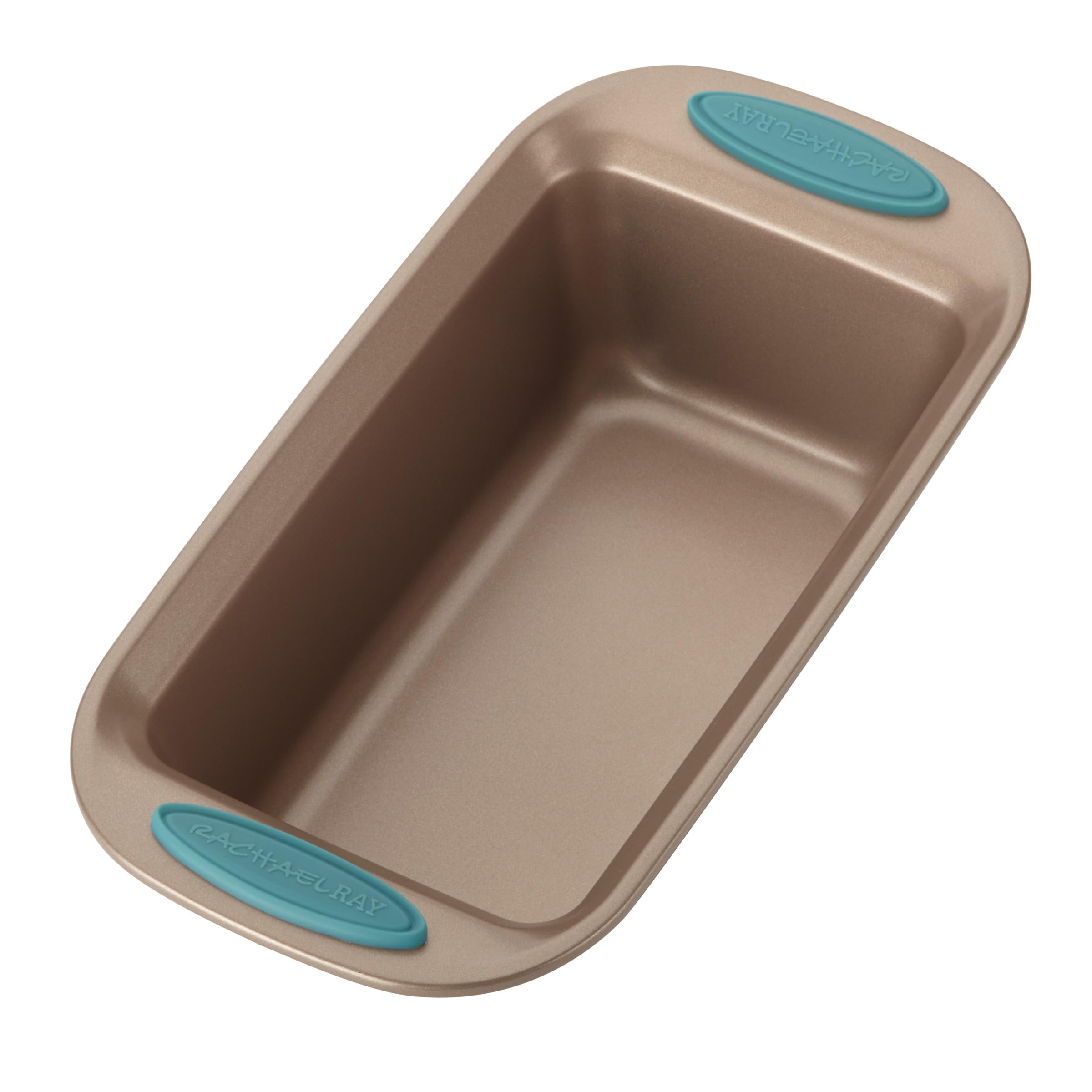 Rachael Ray 47578 10-Piece Nonstick Bakeware Set with Grips - Latte Brown & Agave Blue - Includes Bread Pan, Baking Sheet, Cookie Sheet, Cake Pan & Muffin Pan - Perfect for Baking Cookies, Cakes, Bread & Muffins at Home