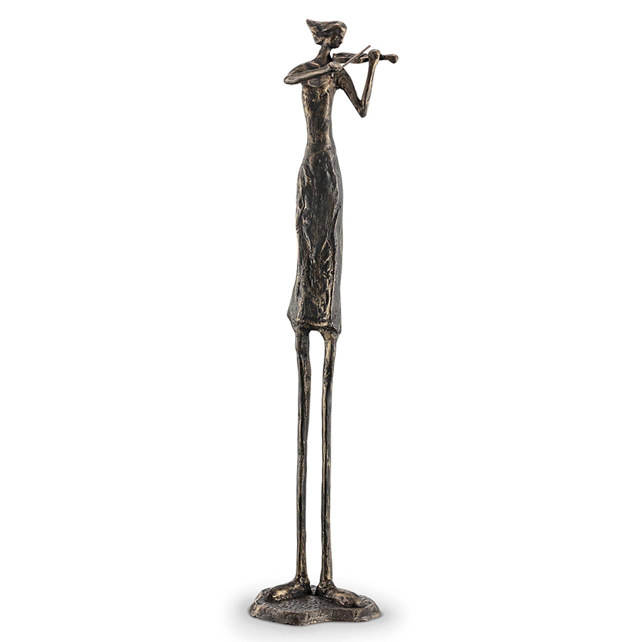 SPI Home Cast Aluminum Virtuoso Violinist Abstract Statue - Elegant Musical Decor for Living Room, Office & Garden | Unique Gift for Musicians & Art Lovers