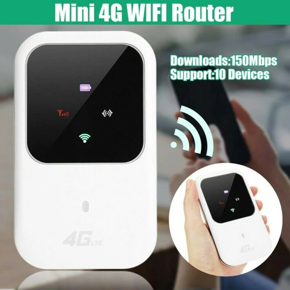 100Mbps Wireless 4G LTE Portable WiFi Router - MIFI Modem Hotspot with 2100mAh Battery | Fast Internet Anywhere for Travel, Work & Outdoor Activities