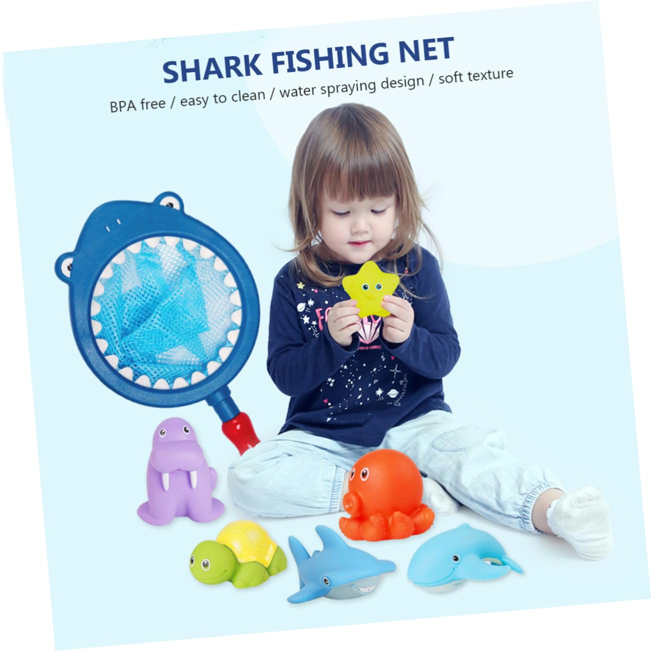 UPKOCH 6-Pack Blue Bath Toys for Kids - Funny Fountain Water Play Toys, Bathtub Accessories for Toddlers & Children - Perfect for Pool, Beach, and Bath Time Fun