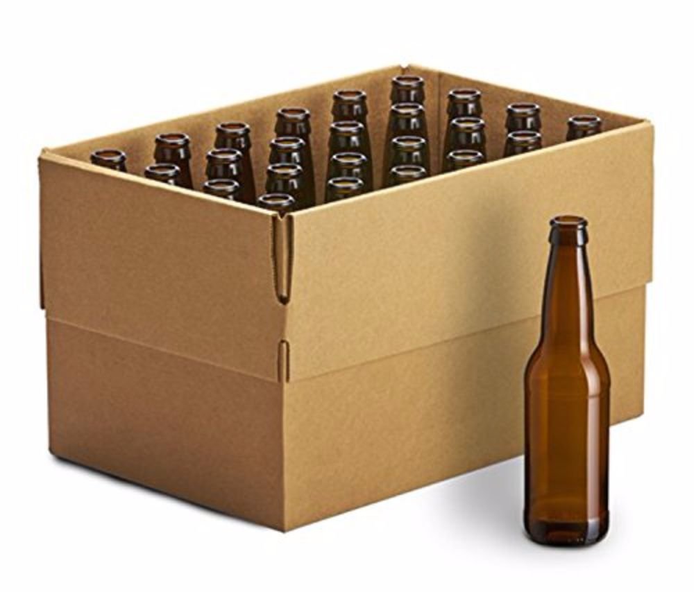 5 Pack 12oz Amber Long Neck Glass Bottles - Perfect for Home Brewing, Craft Beer, and DIY Essential Oil Storage