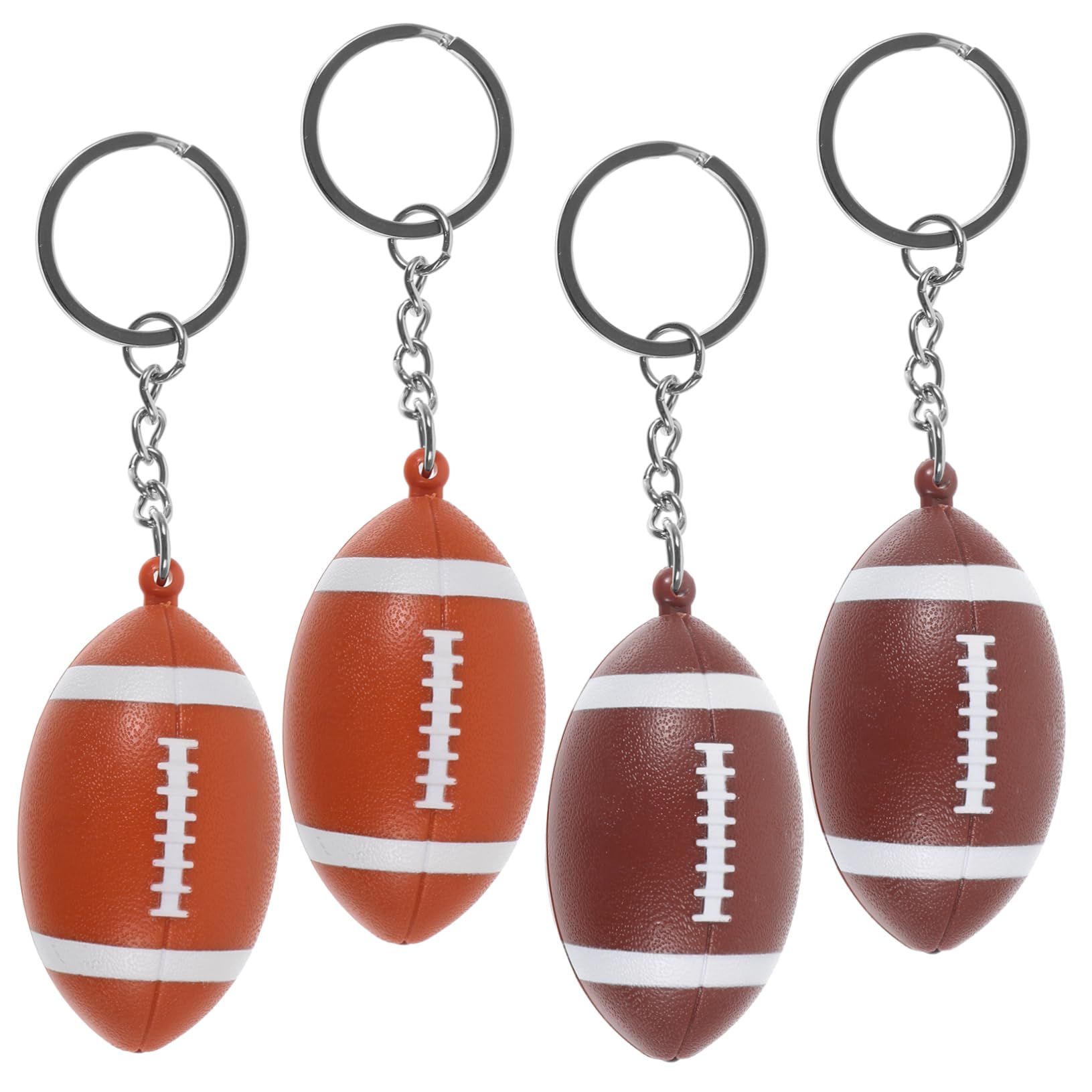 Milisten 4pcs Creative Rugby Keychain Set - Football Buckle Backpack Pendant, Adorable Rugby Modeling Keychains for Fans, Perfect for Sports Enthusiasts and Gift Giving