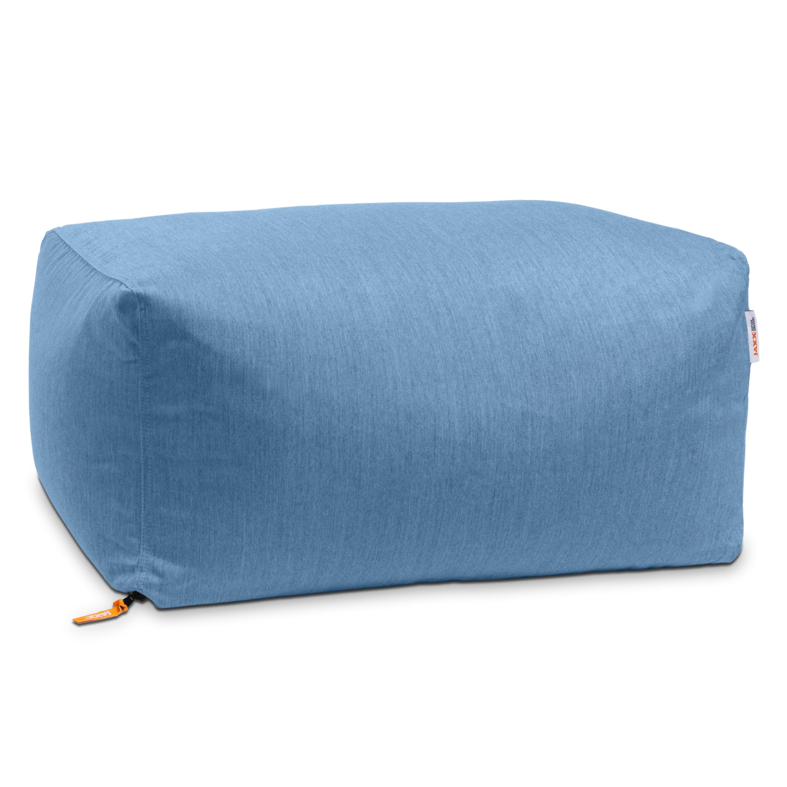 Jaxx Leon Outdoor Bean Bag Ottoman - Waterproof & UV Resistant, Ocean Blue - Perfect for Patio, Poolside & Backyard Relaxation