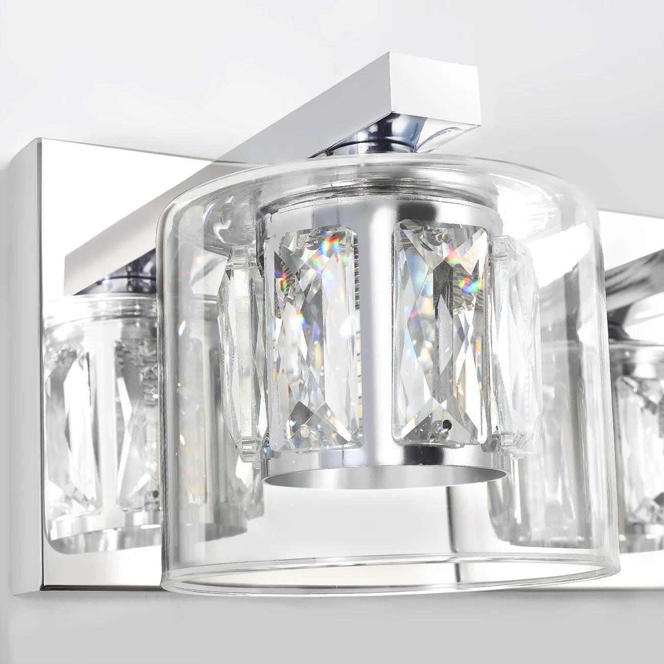 Kolt Chrome Modern 2-Light Bathroom Vanity Light Fixture - Perfect for Bathroom Makeovers & Spa-Like Ambience