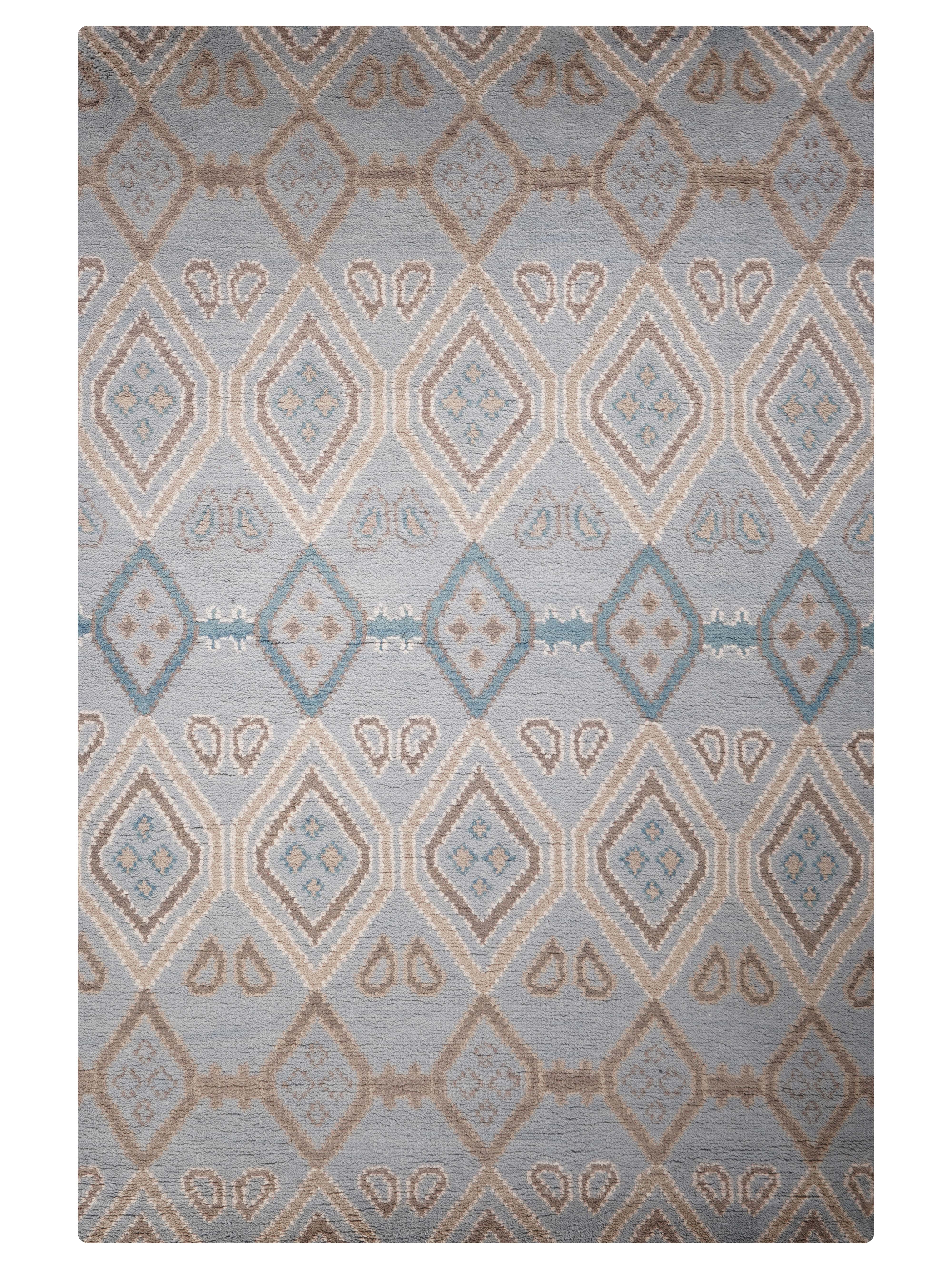 Premium Hand-Knotted Honeycomb Rug - Soft & Durable Wool Carpet for Living Room, Bedroom, or Office Decor