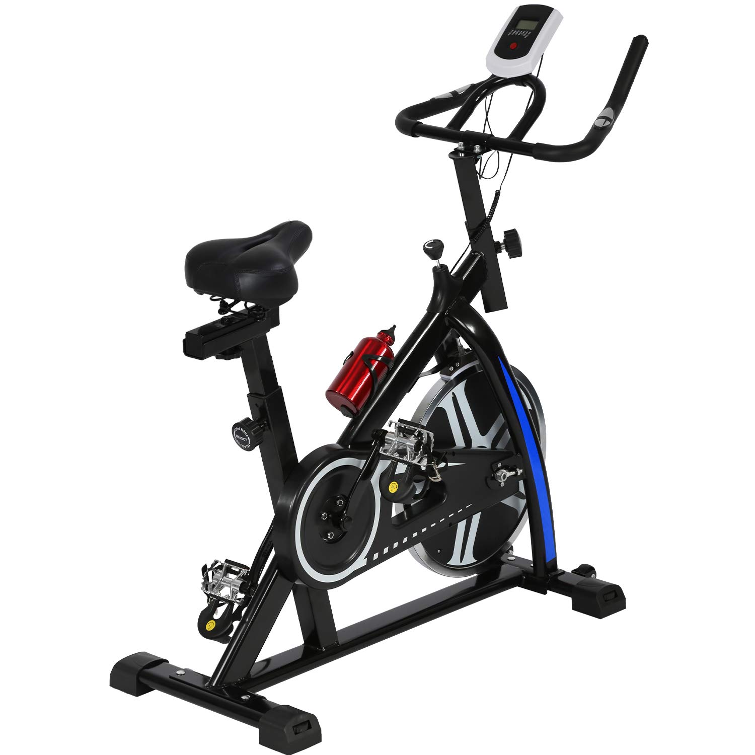 FDW Indoor Cycling Bike - Stationary Exercise Bike with Adjustable Resistance, Comfortable Seat Cushion, LCD Monitor & Cup Holder - Perfect for Home Cardio Workouts, Fitness Training & Weight Loss