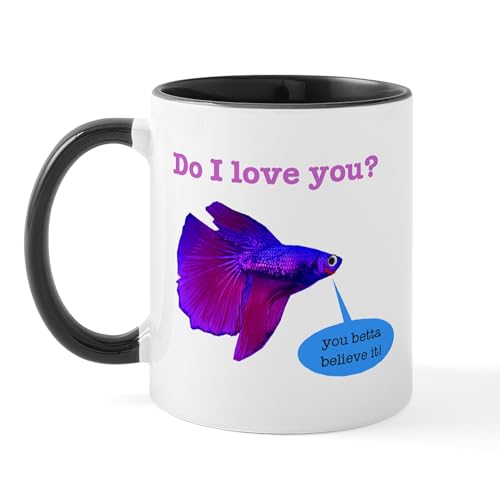 White/Black Inside - Betta Fish Mug