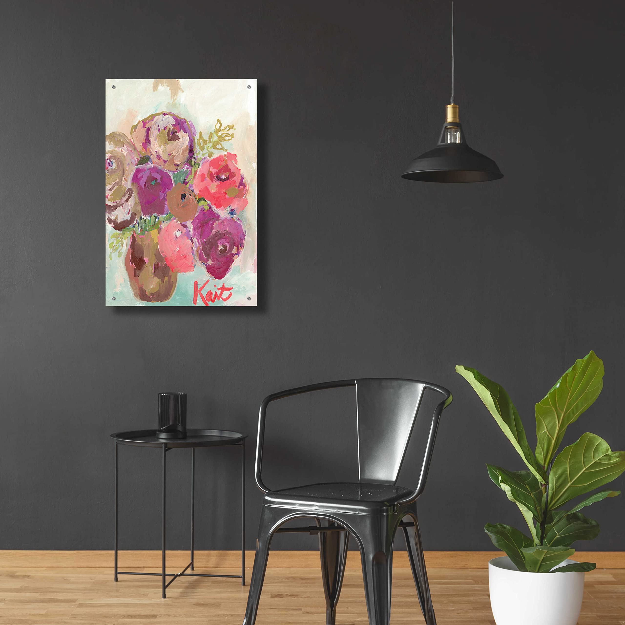 Heart Healing Flowers Acrylic Glass Wall Art by Kait Roberts - 24x36 Inches Modern Abstract Painting for Living Room, Bedroom & Office Decor