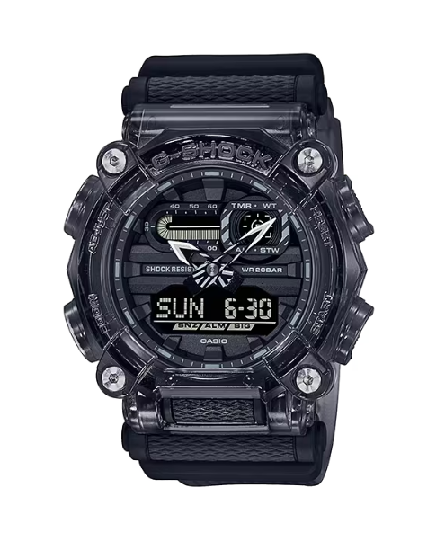 Casio G-Shock GA900SKE-8A Analog-Digital Transparent Gray Watch for Men - Durable Sports & Outdoor Military Style Timepiece