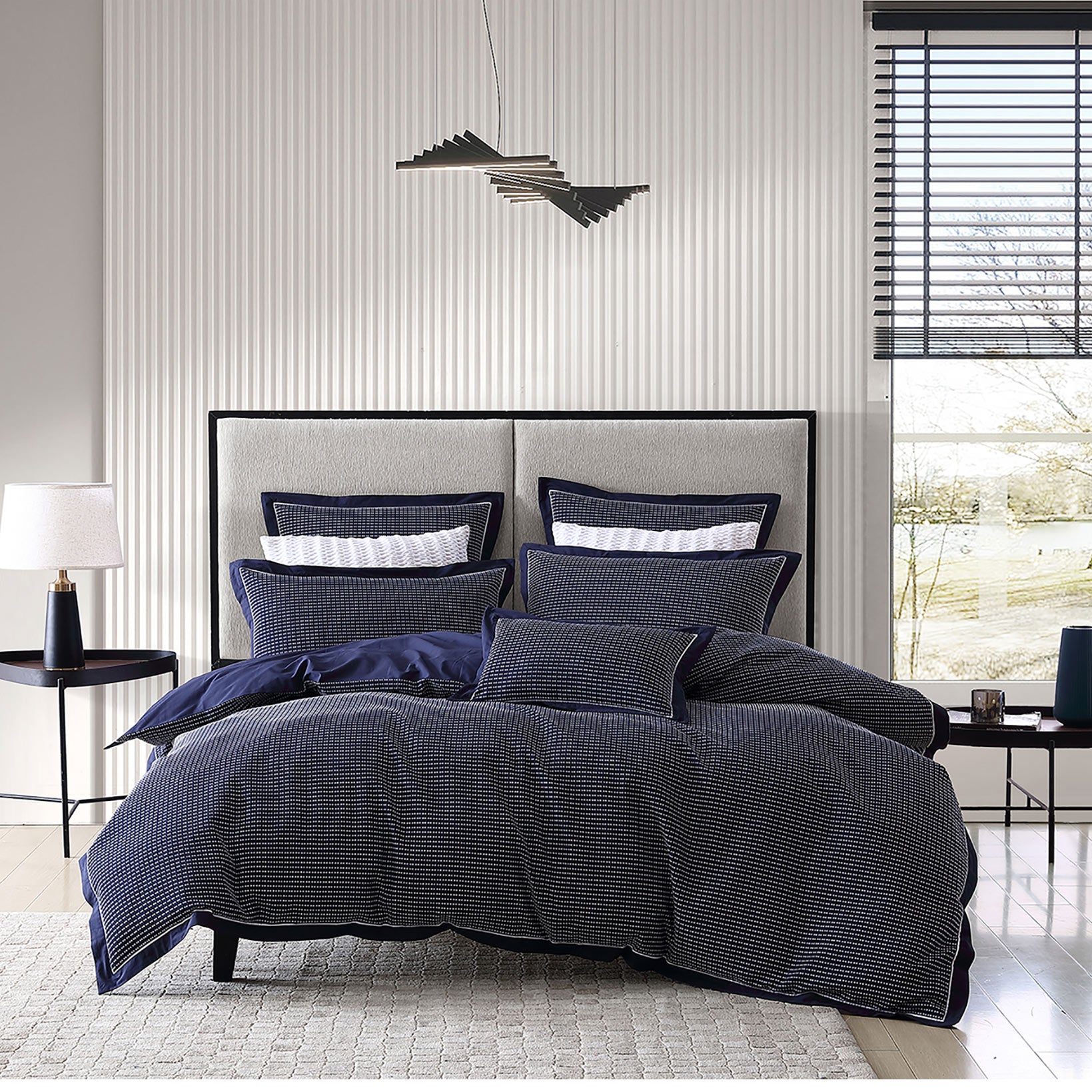 Everton Navy Quilt Cover Set - Premium 100% Cotton Bedding by Private Collection | Perfect for Master Bedroom, Guest Room & Dorm Decor