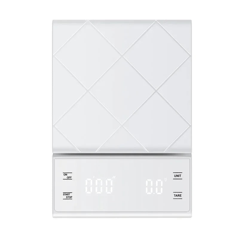 ANYCO Anygleam Digital Coffee Scale 3kg Capacity - Precise Weighing for Coffee Brewing, Baking & Kitchen Use (White)