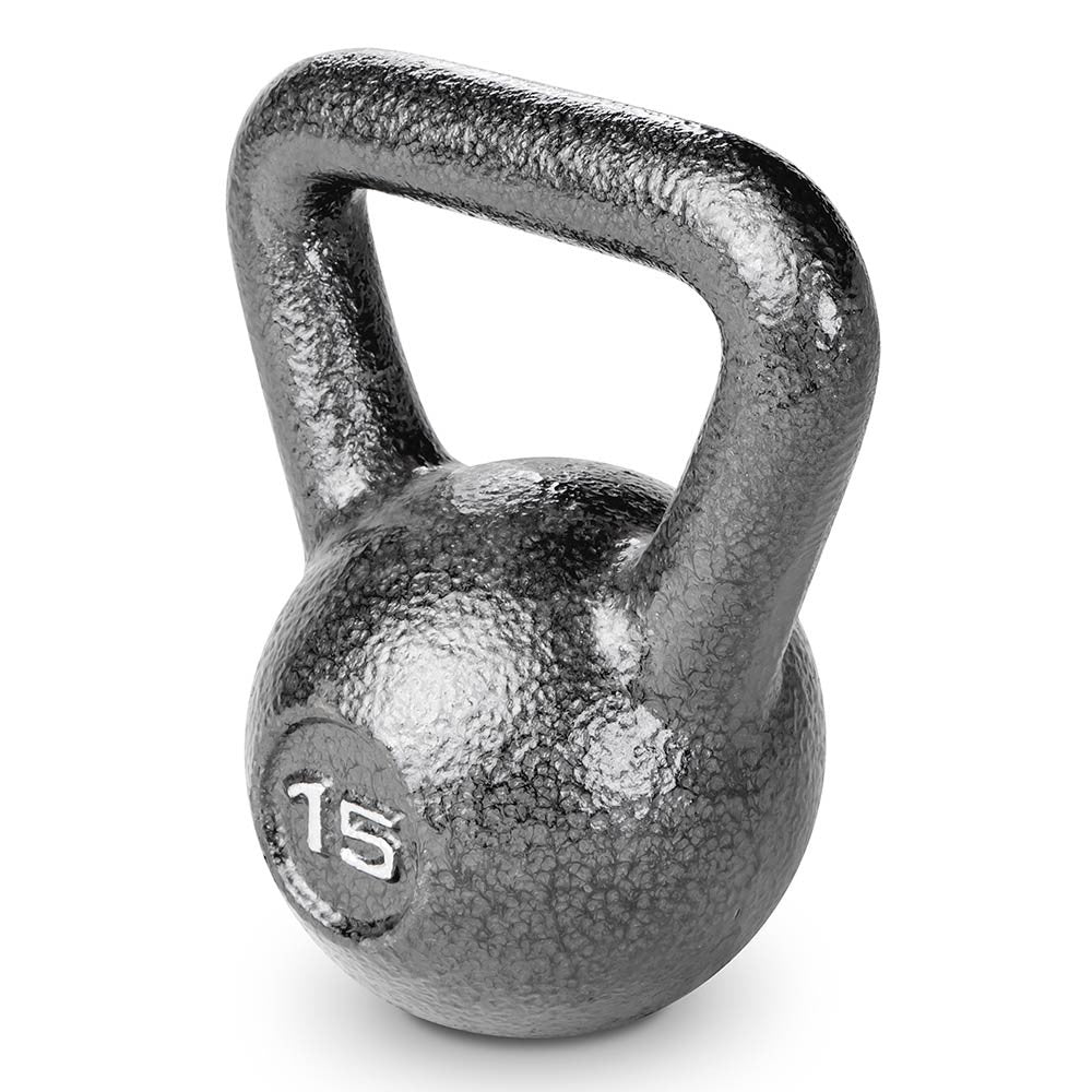 15lb Hammertone Kettlebell - Durable Cast Iron Home Gym Equipment for Strength Training, Weightlifting & CrossFit Workouts - Perfect for Home Fitness, Garage Gym & Functional Training