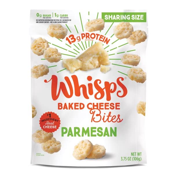 Whisps Baked Parmesan Cheese Bites - Healthy High Protein Snacks, Gluten Free, Low Carb Keto Food (3.75 Oz) | Perfect for On-the-Go Snacking, Office Lunch, and Keto Diet