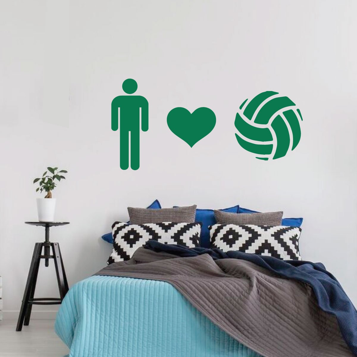 Heart Volleyball Wall Decal - Premium Vinyl Sports Decor for Boys Bedroom, Playroom & Game Room - Perfect for Sports Lovers & Team Spirit Decorations