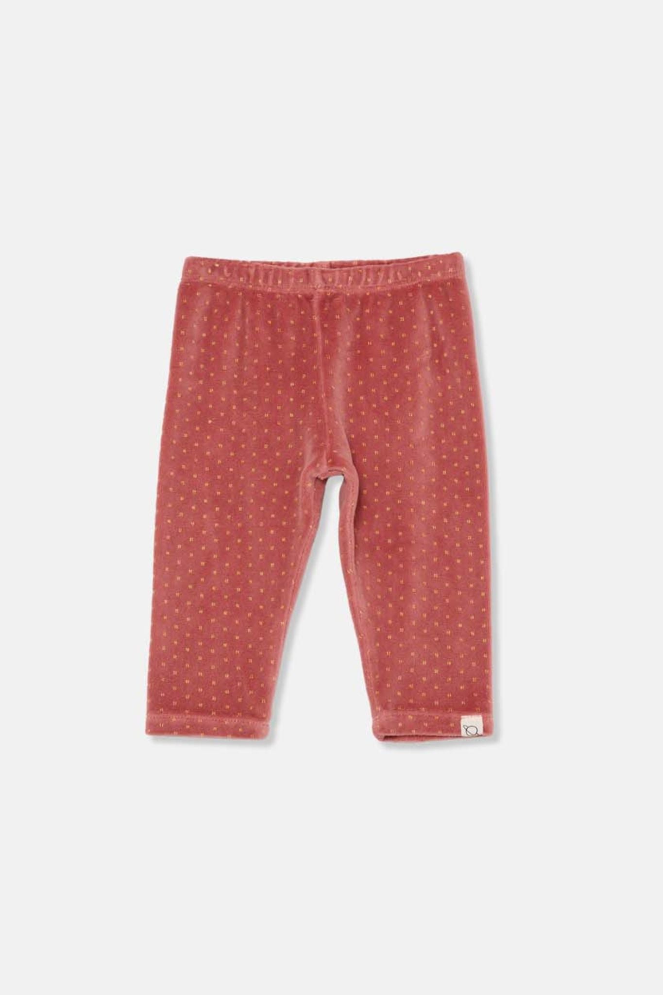 Gold Dot Rose Velour Legging for Baby Girls - Soft & Stylish Toddler Leggings for Playdates, Photos & Everyday Comfort
