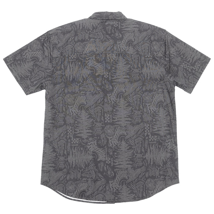Tomahawk SS Button Up Shirt for Men - Black Casual Short Sleeve Shirt | Perfect for Outdoor Activities, Summer Wear & Casual Office Outfits