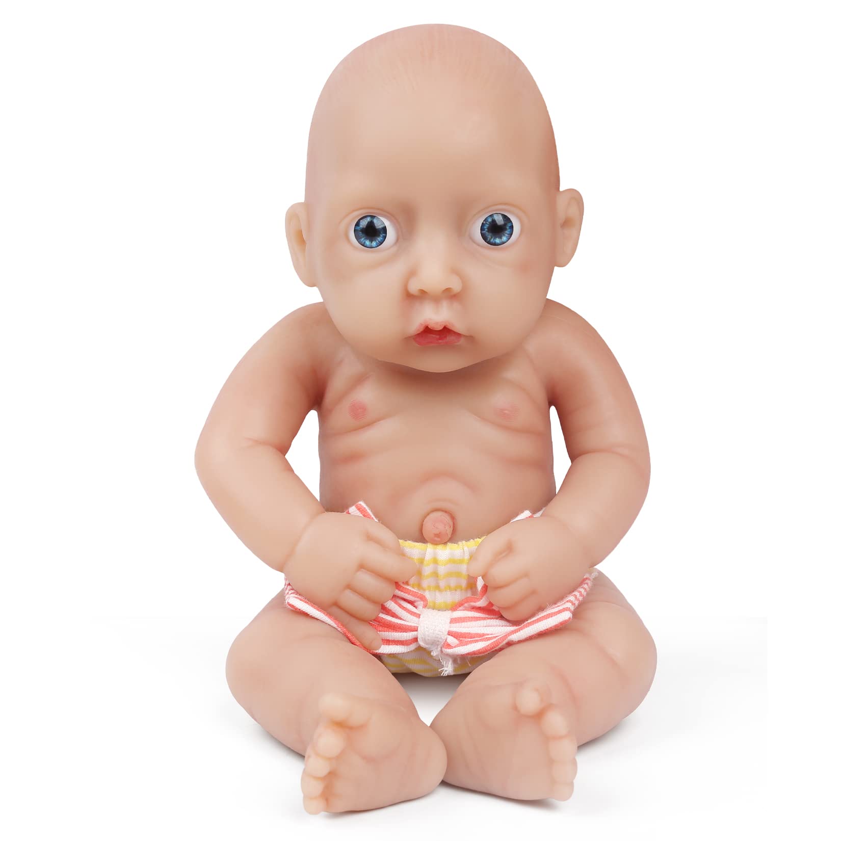 Vollence 11 Inch Realistic Full Silicone Reborn Baby Doll - Weighted Lifelike Girl Doll with Open Eyes | Perfect for Nursery Decor, Baby Shower Gifts, and Collectors