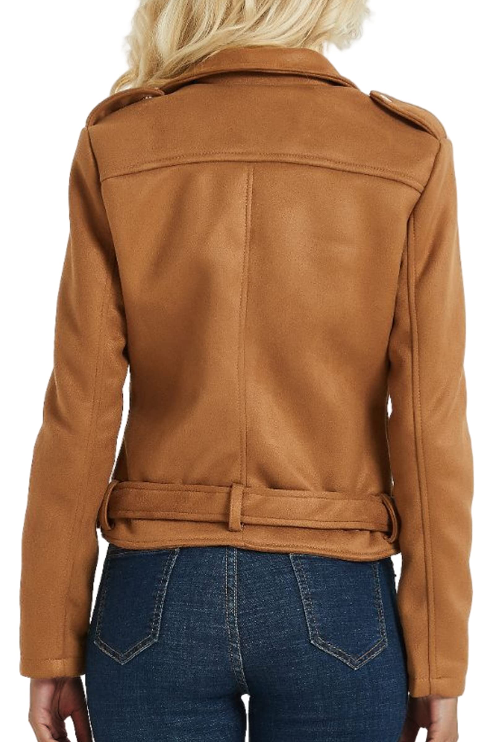 Stylish Women's Faux Leather Jacket - Trendy Motorcycle Biker Coat for Spring & Fall | Perfect for Casual Outfits, Night Out & Riding